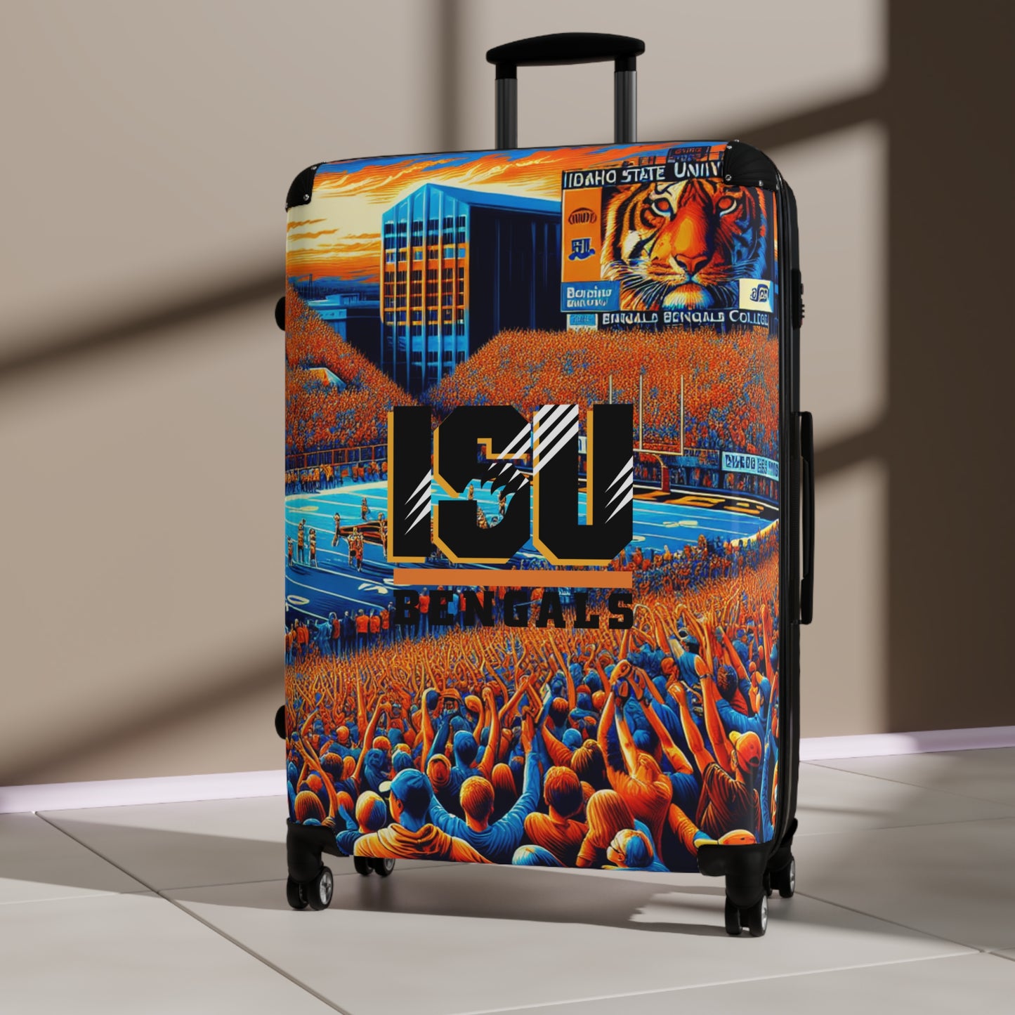 Idaho State University Bengals College Team Luggage Bag Rolling Suitcase Spinner