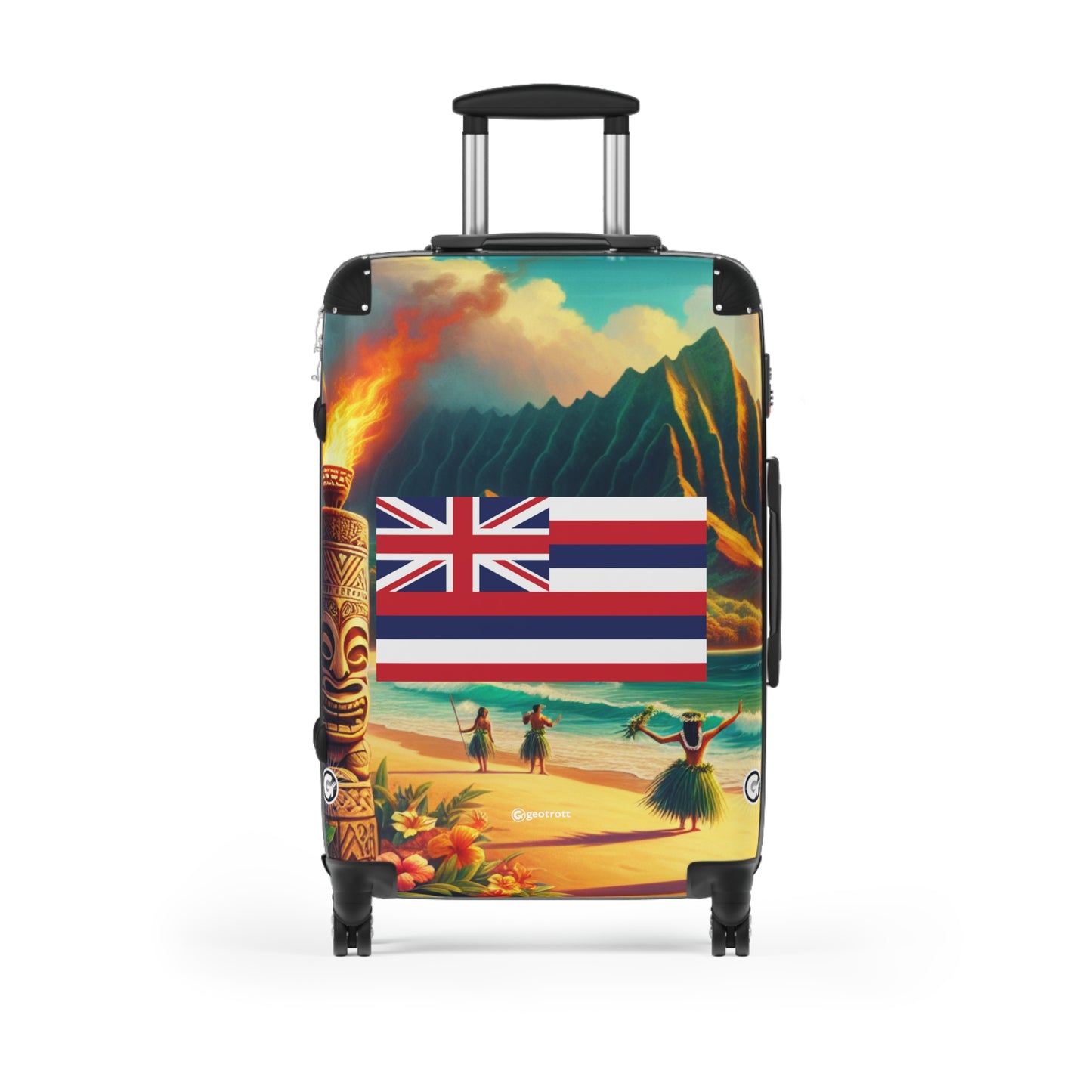 Hawaii Usa State Flags Luggage Bag Rolling Suitcase Spinner