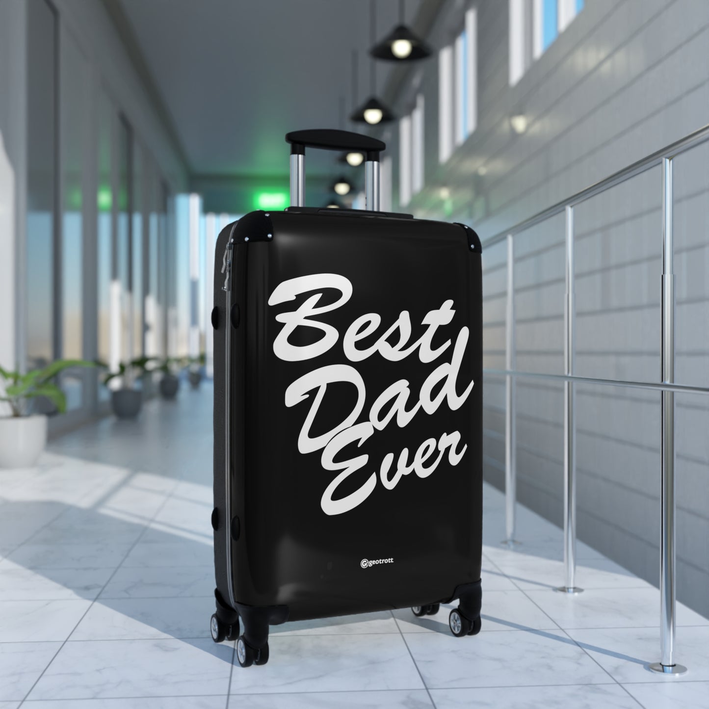 Best Dad Ever Black Emotive Inspirational Fathers Day Luggage Bag Rolling Suitcase Spinner