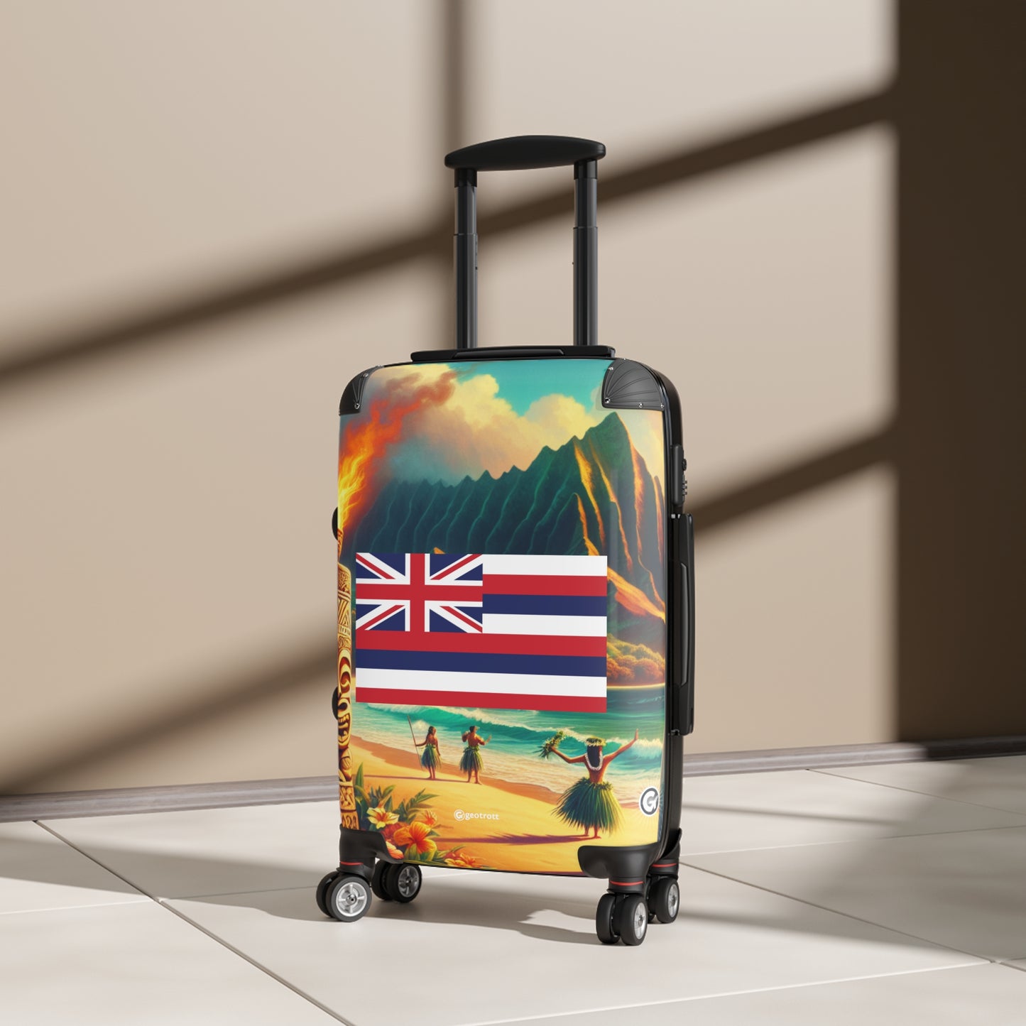 Hawaii Usa State Flags Luggage Bag Rolling Suitcase Spinner