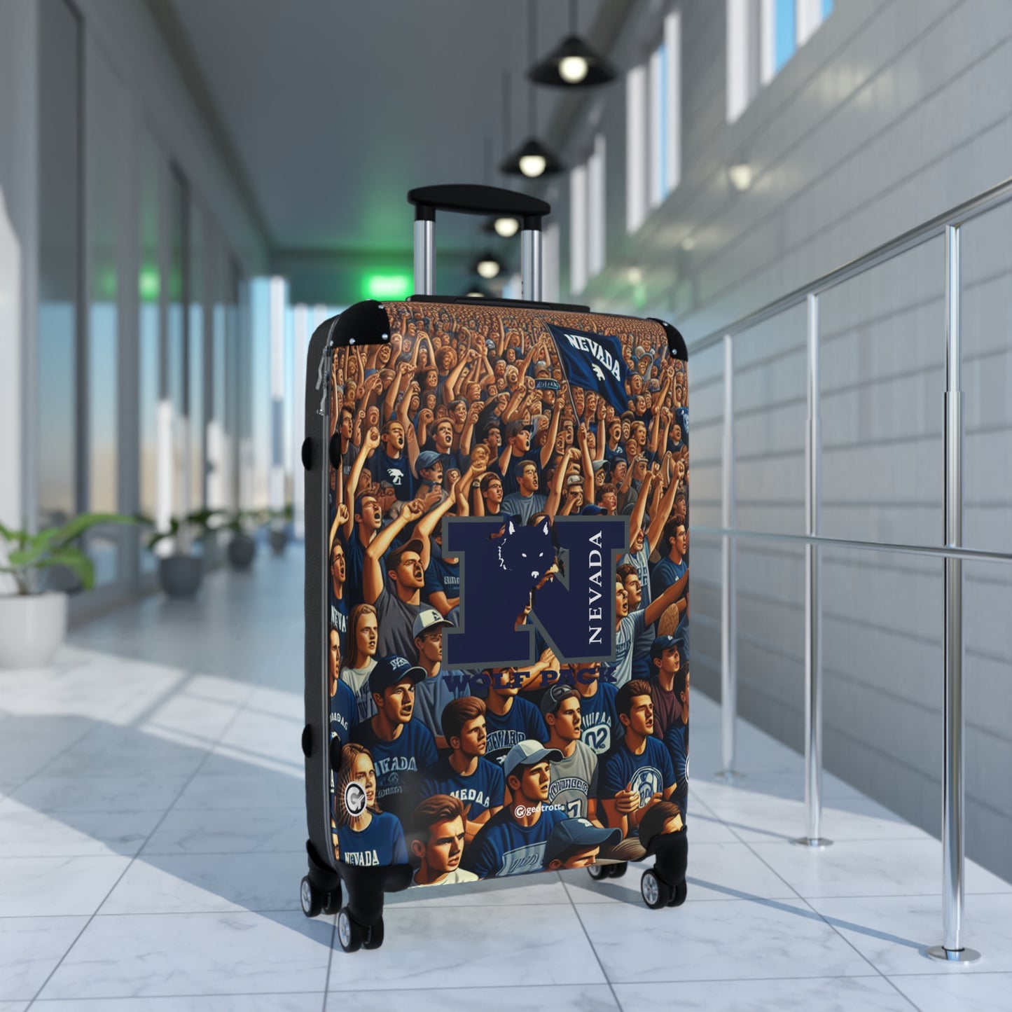 University Of Nevada Wolf Pack College Football Team Luggage Bag Rolling Suitcase Spinner