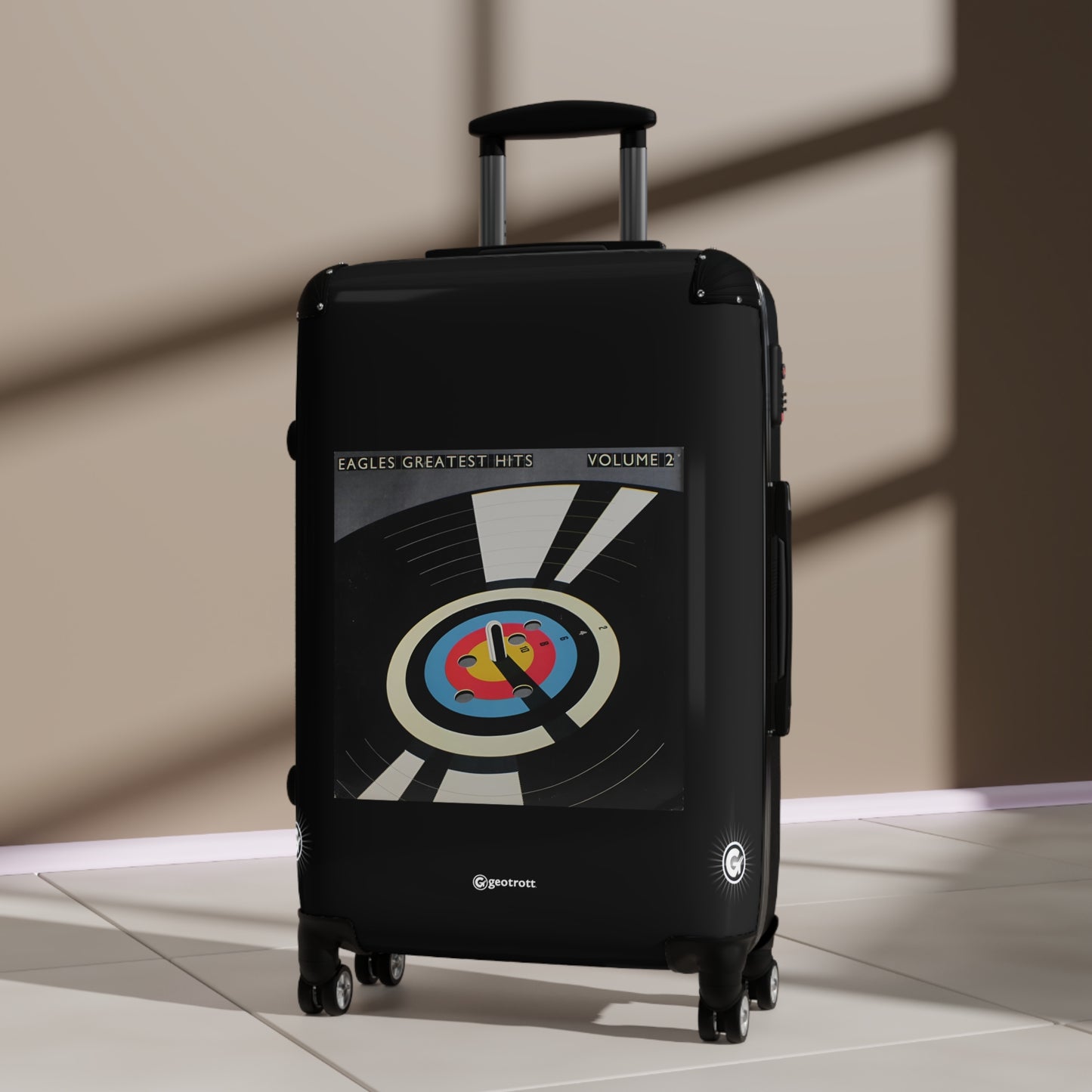 Eagles Greatest Hits Volume 2 Eighties Music Album Luggage Bag Rolling Suitcase Spinner