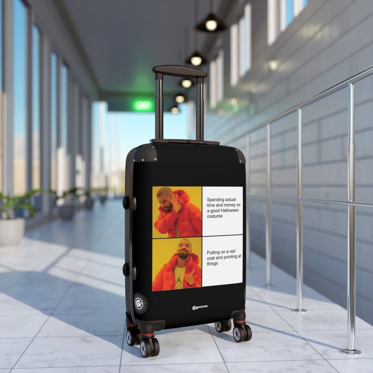 Drake Rapper Halloween Costume MEME Funny Inspirational Luggage Bag Rolling Suitcase Spinner