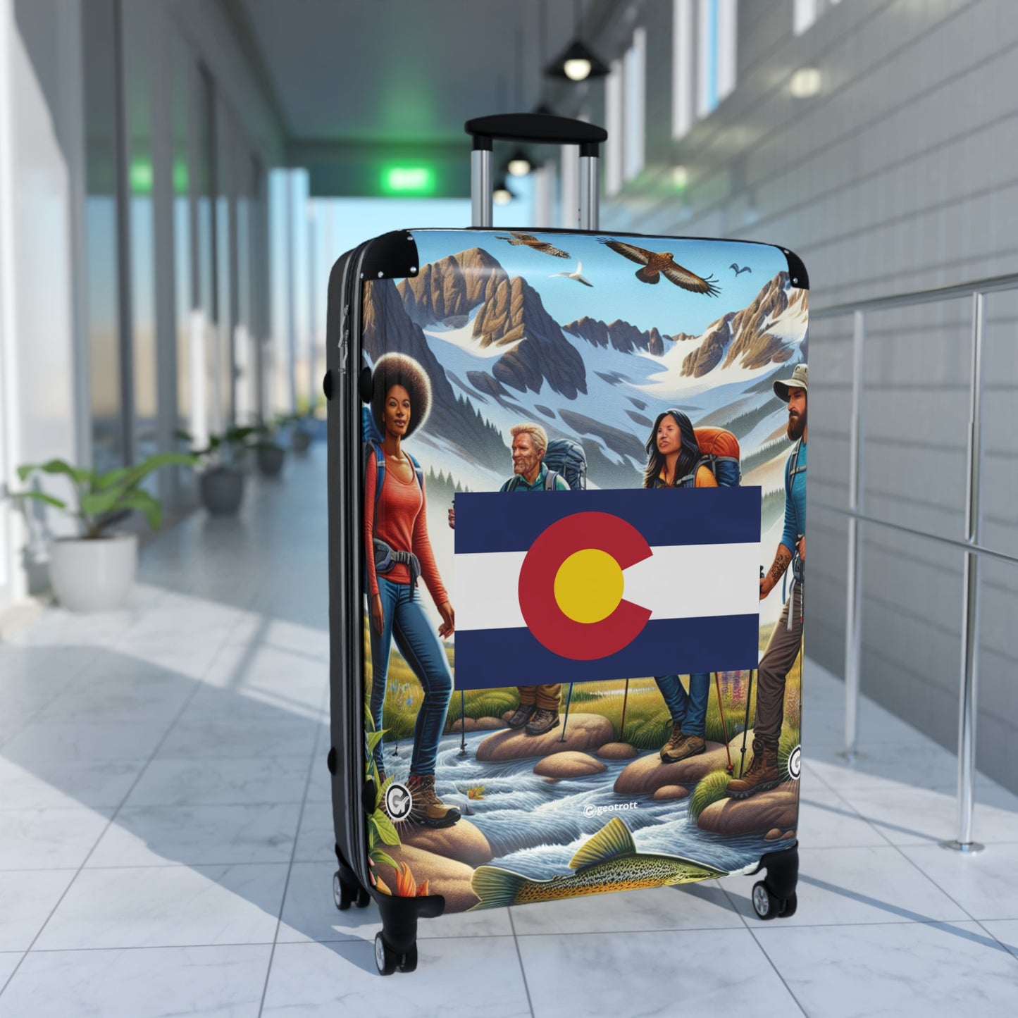 Colorado Usa State Flags Luggage Bag Rolling Suitcase Spinner
