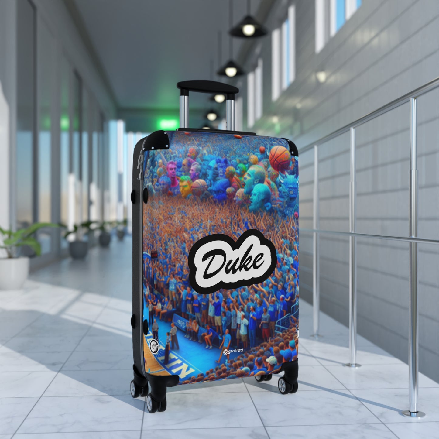 The Duke University Blue Devils Mens Basketball Ncaa Team Luggage Bag Rolling Suitcase Spinner