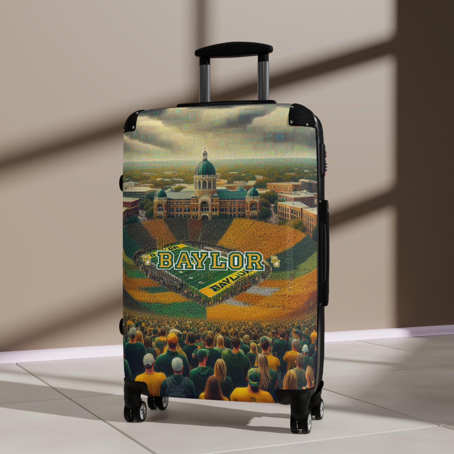 University Baylor Bears College Football Team Luggage Bag Rolling Suitcase Spinner