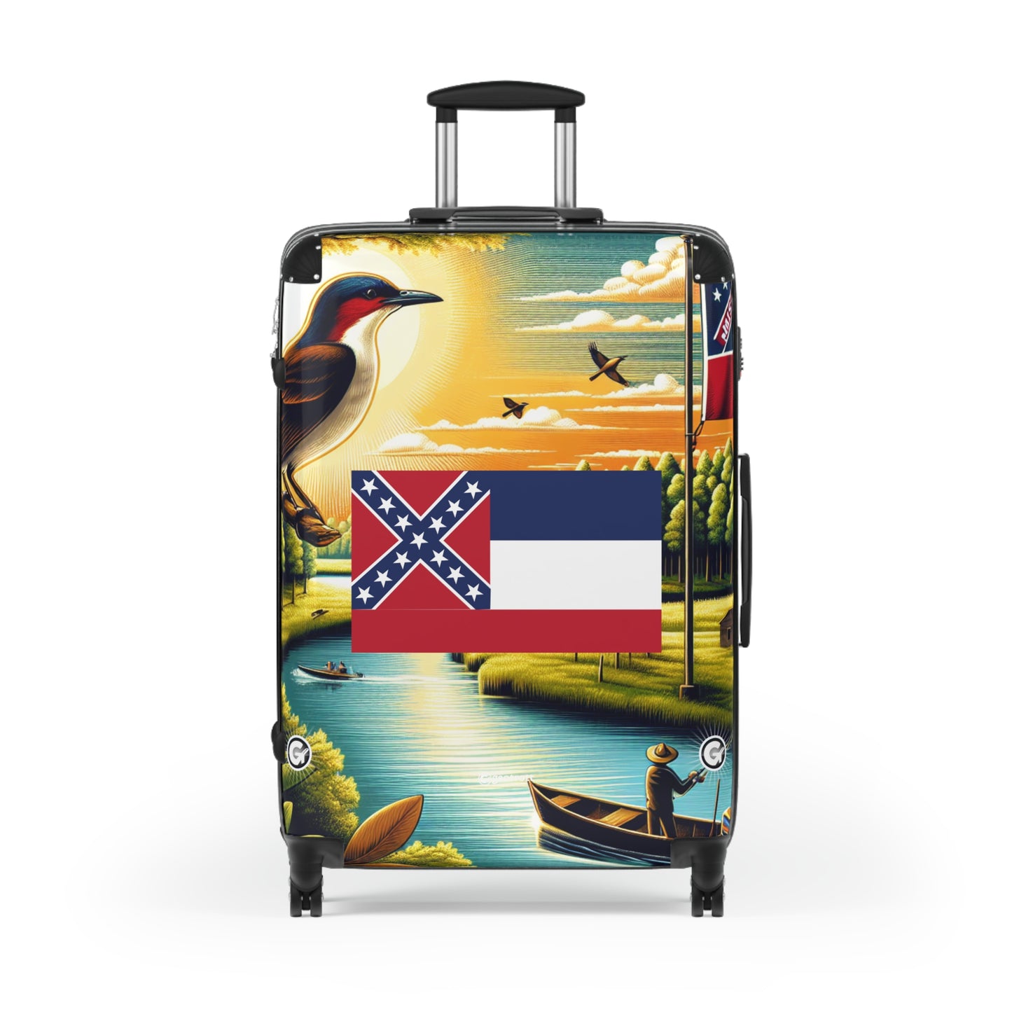 Mississippi Usa State Flags Luggage Bag Rolling Suitcase Spinner