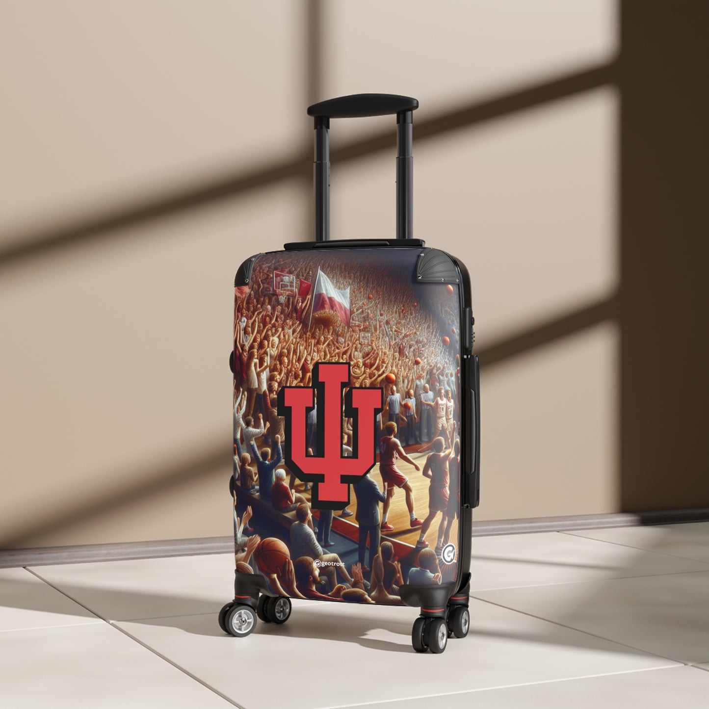 Indiana University Hoosiers Men'S Basketball College Team Luggage Bag Rolling Suitcase Spinner