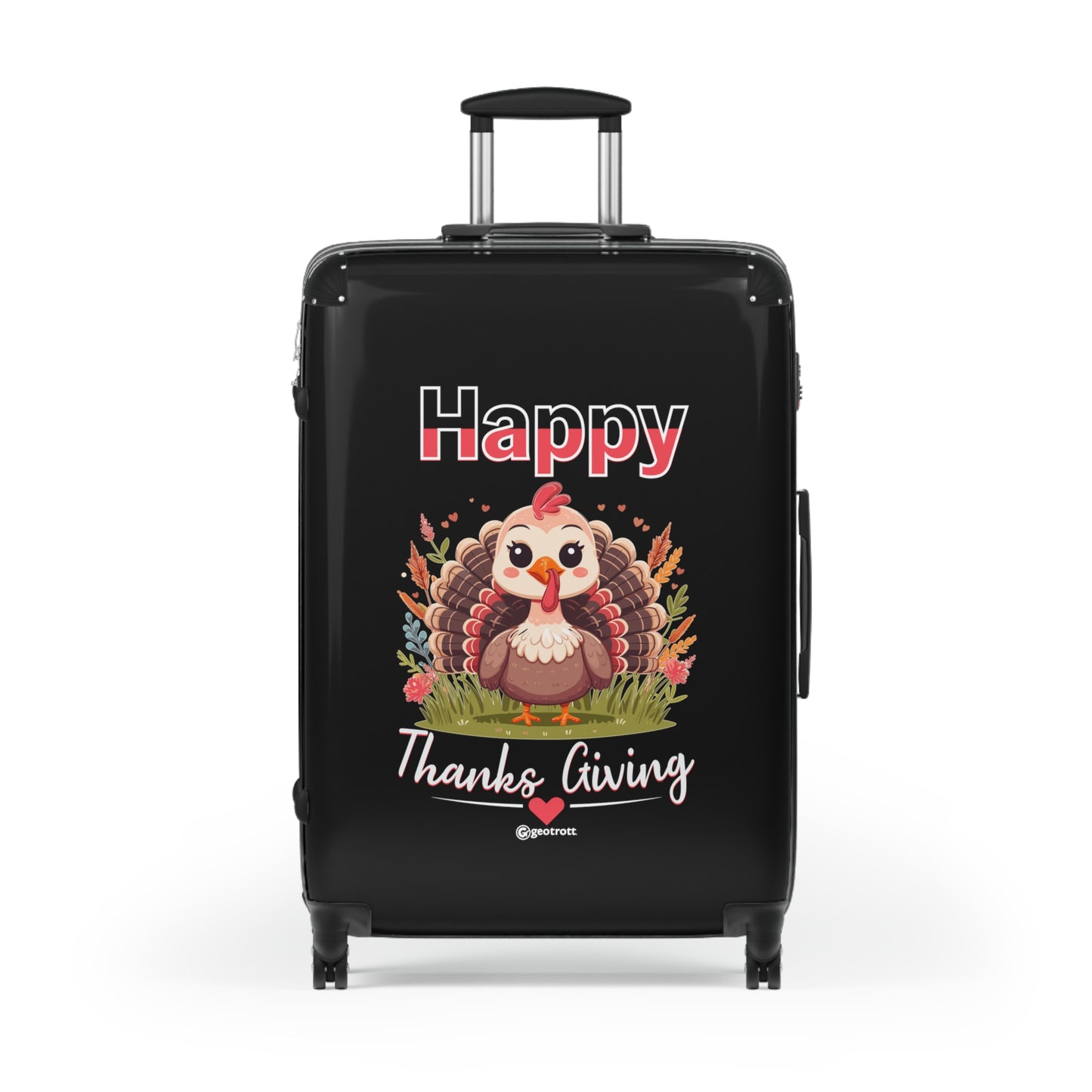 Happy Thanksgiving Cute Turkey Thanksgiving Season Luggage Bag Rolling Suitcase Spinner