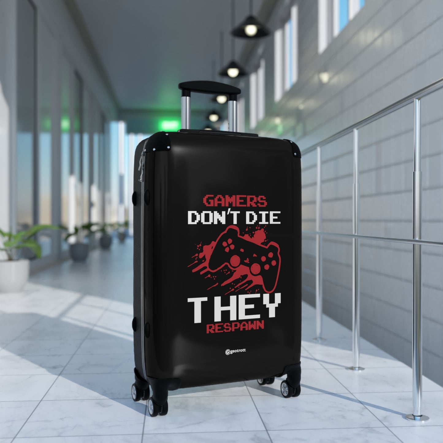 Gamers don't Die they Respawn 2 Gamer Gaming Suitcase-Bags-Geotrott