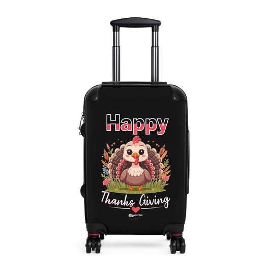 Happy Thanksgiving Cute Turkey Thanksgiving Season Luggage Bag Rolling Suitcase Spinner