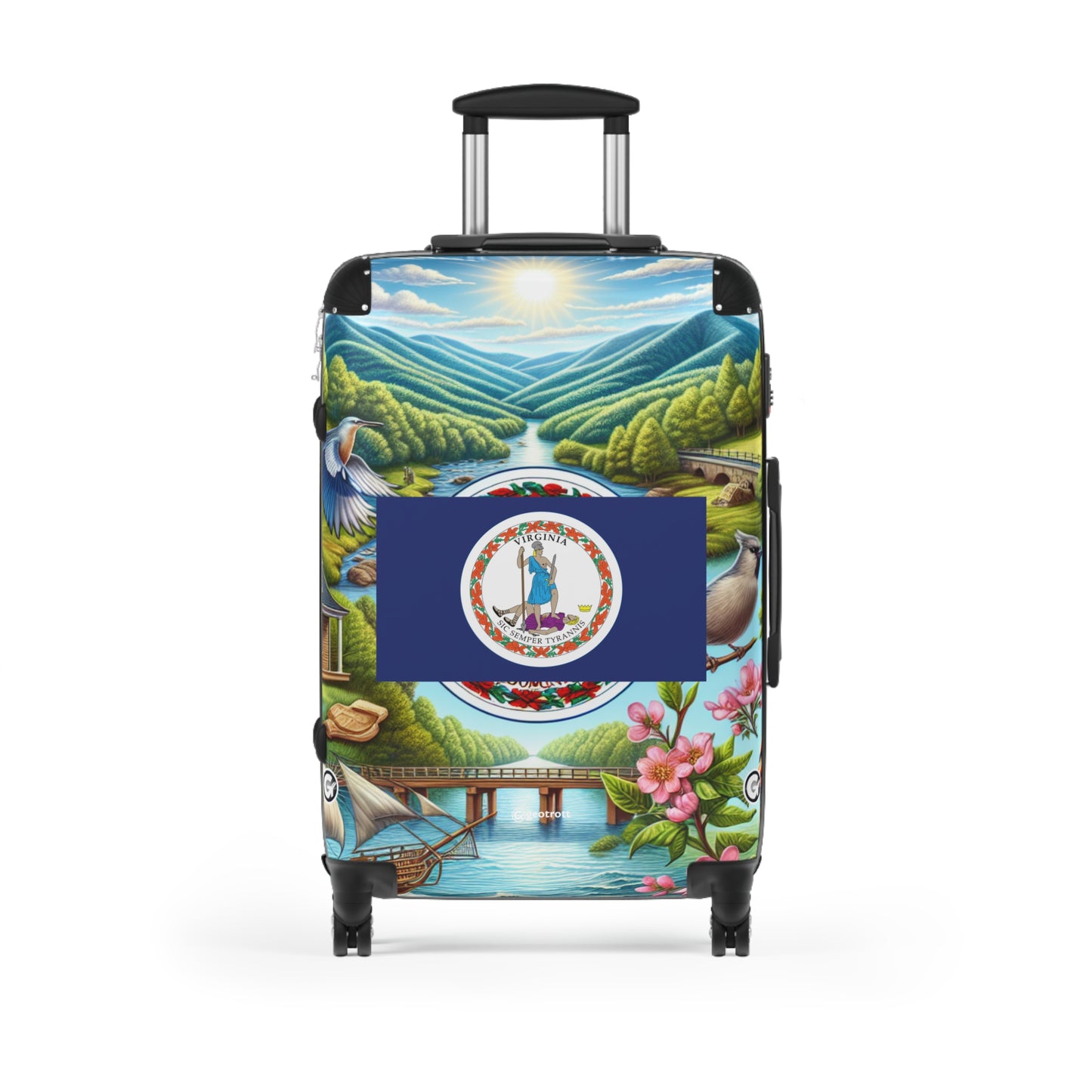 Virginia Usa State Flags Luggage Bag Rolling Suitcase Spinner