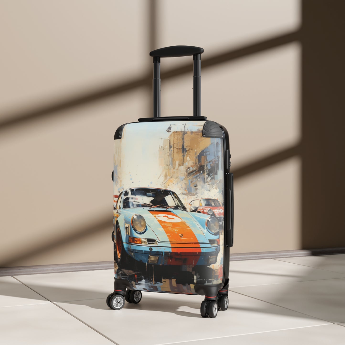 Urban Velocity: Gulf Porsche 911, Cityscape Racing Art