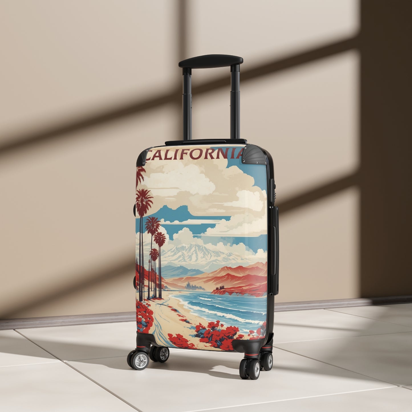 California Dreams: Vintage Travel Poster, Coastal Mountain Landscape Vintage Travel Poster