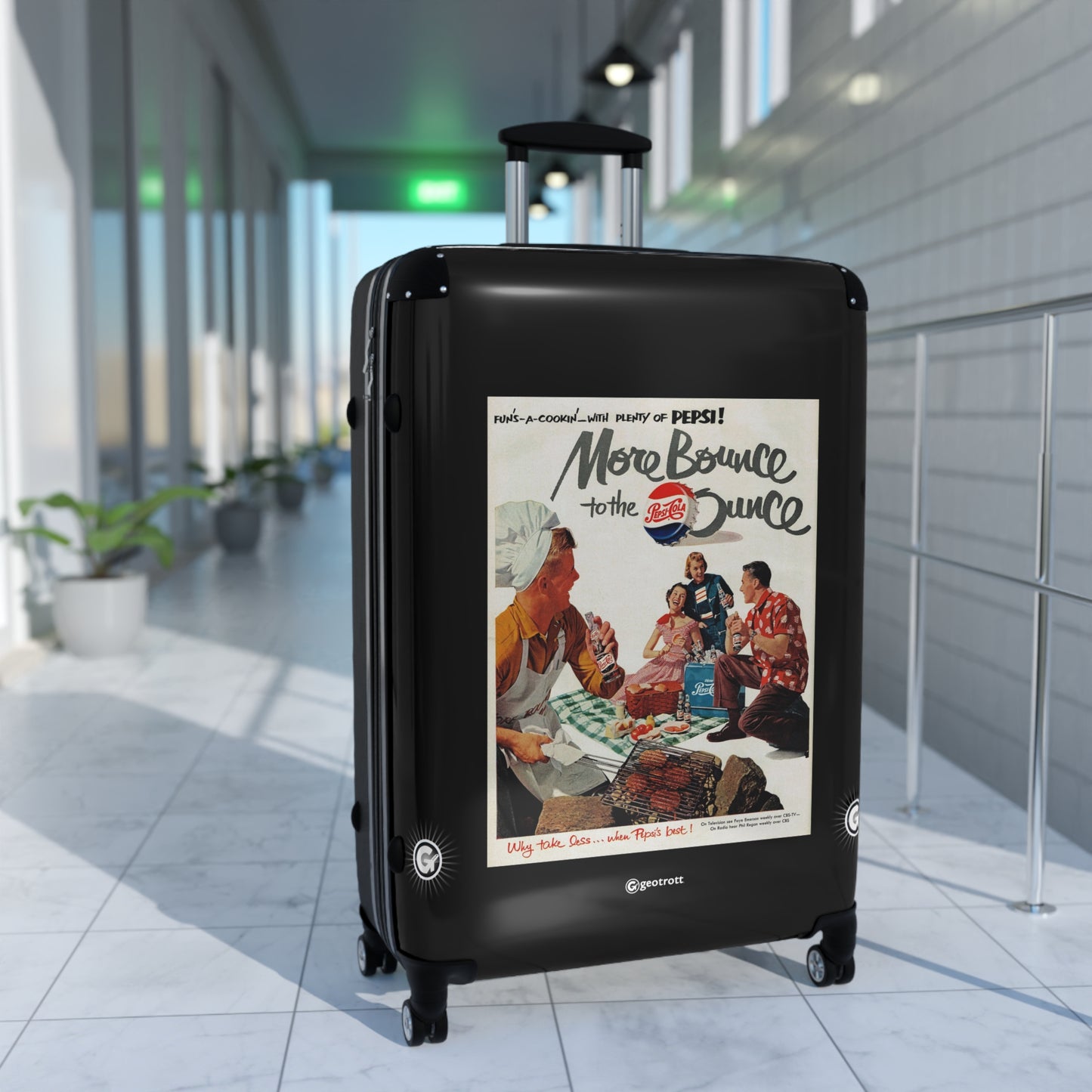More Bounce To The Ounce Drink Pepsi Cola Vintage Posters Retro Ad Luggage Bag Rolling Suitcase Spinner