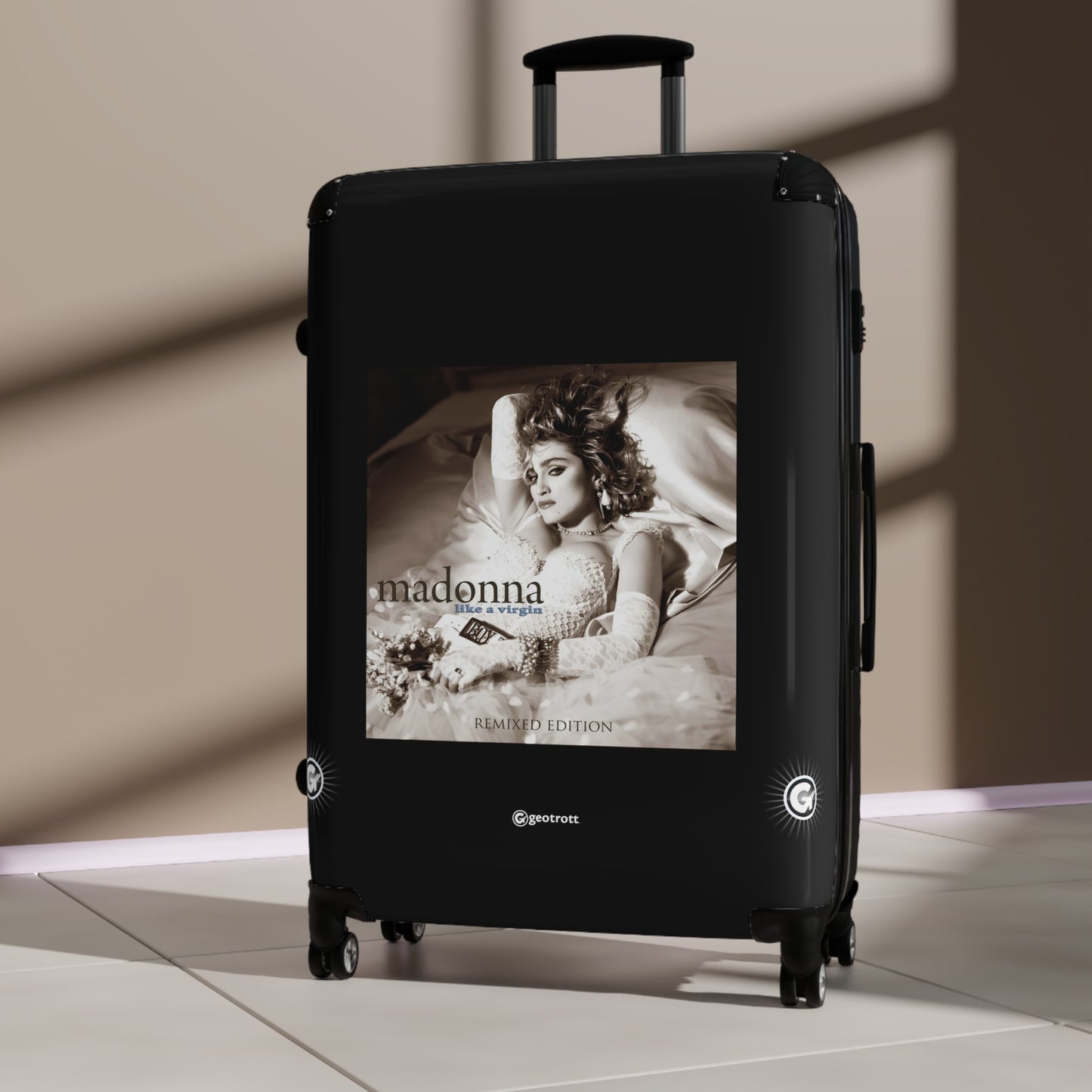 Madonna Like A Virgin Eighties Music Album Luggage Bag Rolling Suitcase Spinner
