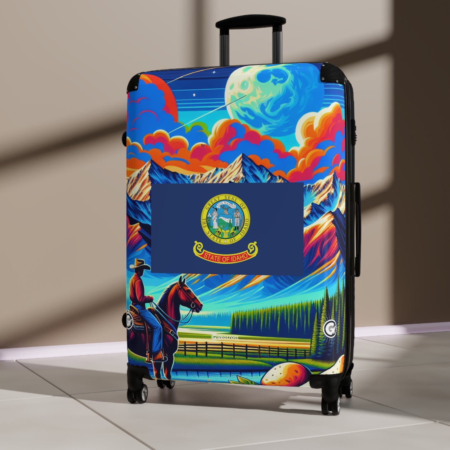 Idaho Usa State Flags Luggage Bag Rolling Suitcase Spinner
