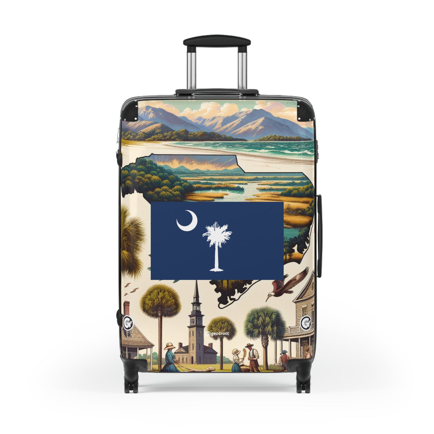 South Carolina Usa State Flags Luggage Bag Rolling Suitcase Spinner