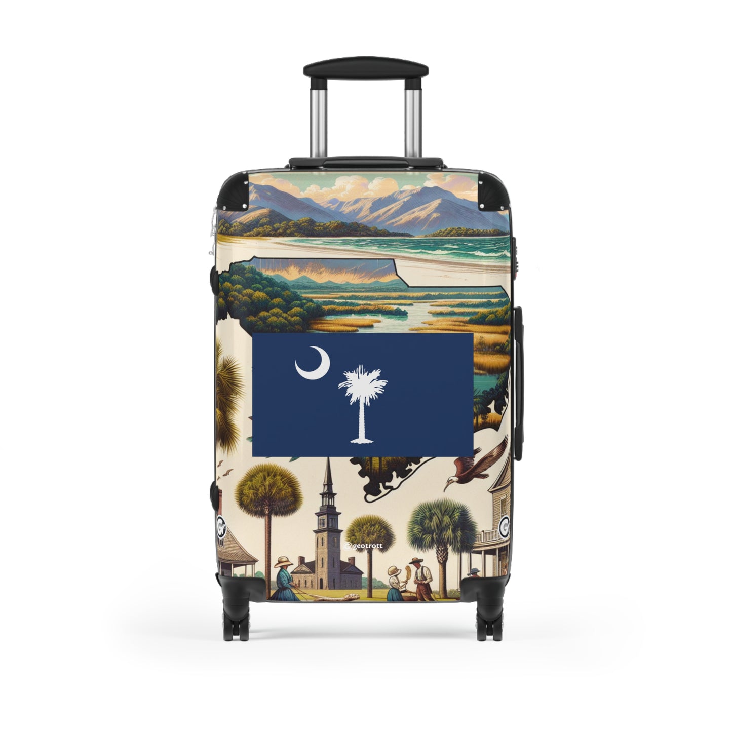 South Carolina Usa State Flags Luggage Bag Rolling Suitcase Spinner
