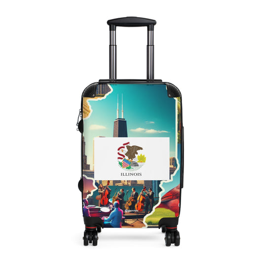 Illinois Usa State Flags Luggage Bag Rolling Suitcase Spinner