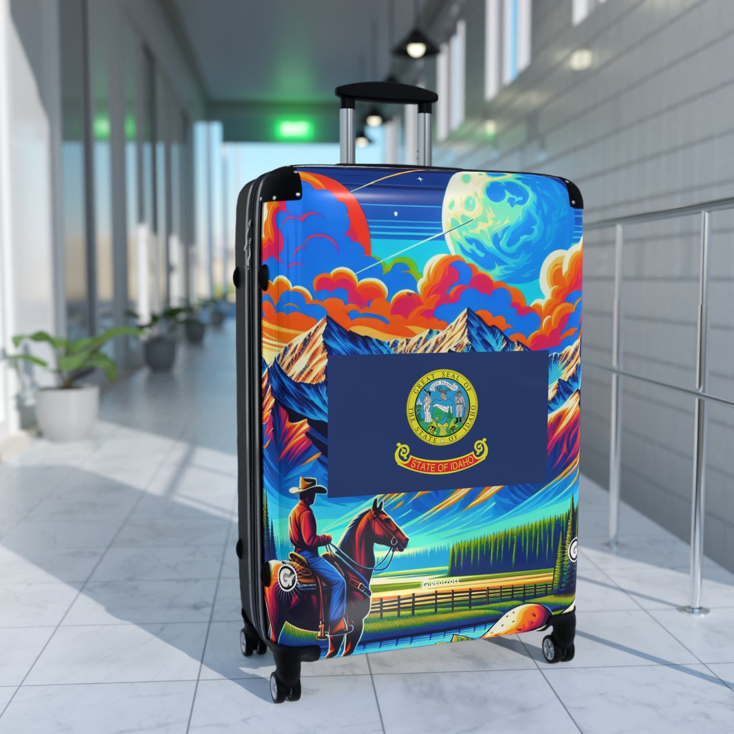 Idaho Usa State Flags Luggage Bag Rolling Suitcase Spinner