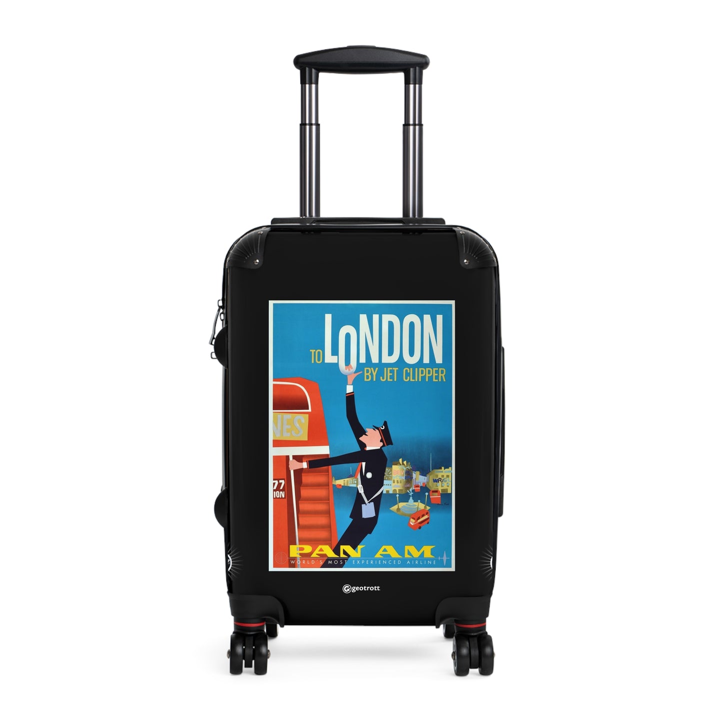 Pan Am To London By Jet Clipper Vintage Posters Retro Ad Luggage Bag Rolling Suitcase Spinner