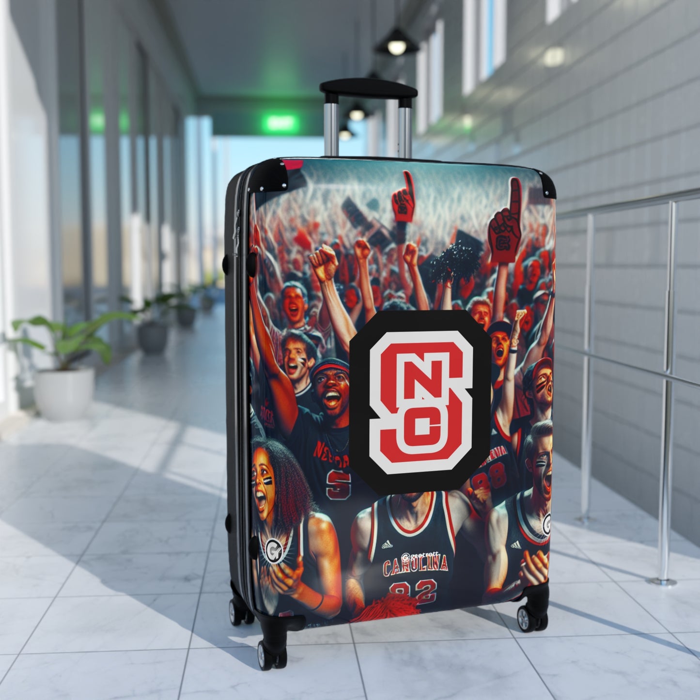 North Carolina State Basketball Team University College Teams Luggage Bag Rolling Suitcase Spinner