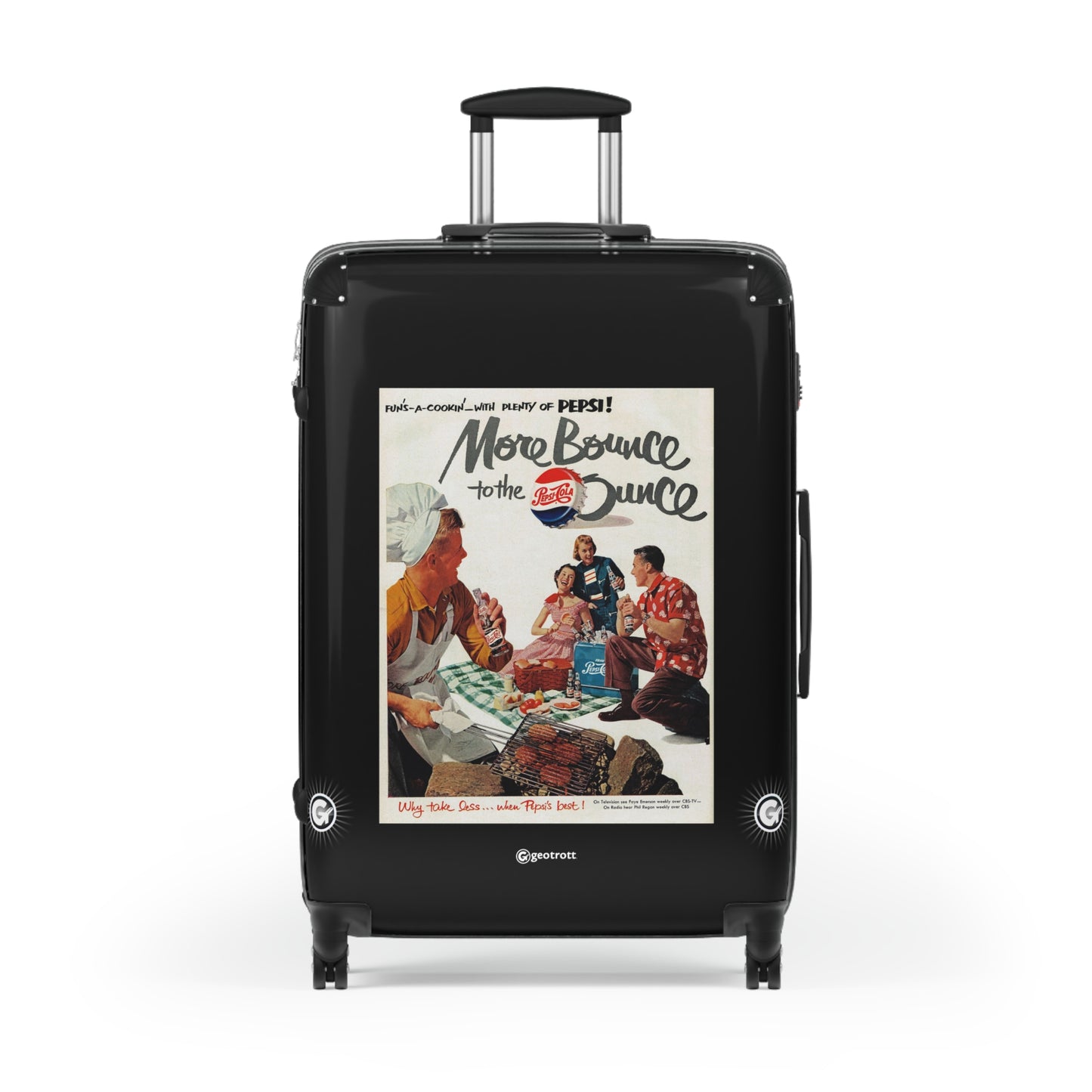 More Bounce To The Ounce Drink Pepsi Cola Vintage Posters Retro Ad Luggage Bag Rolling Suitcase Spinner
