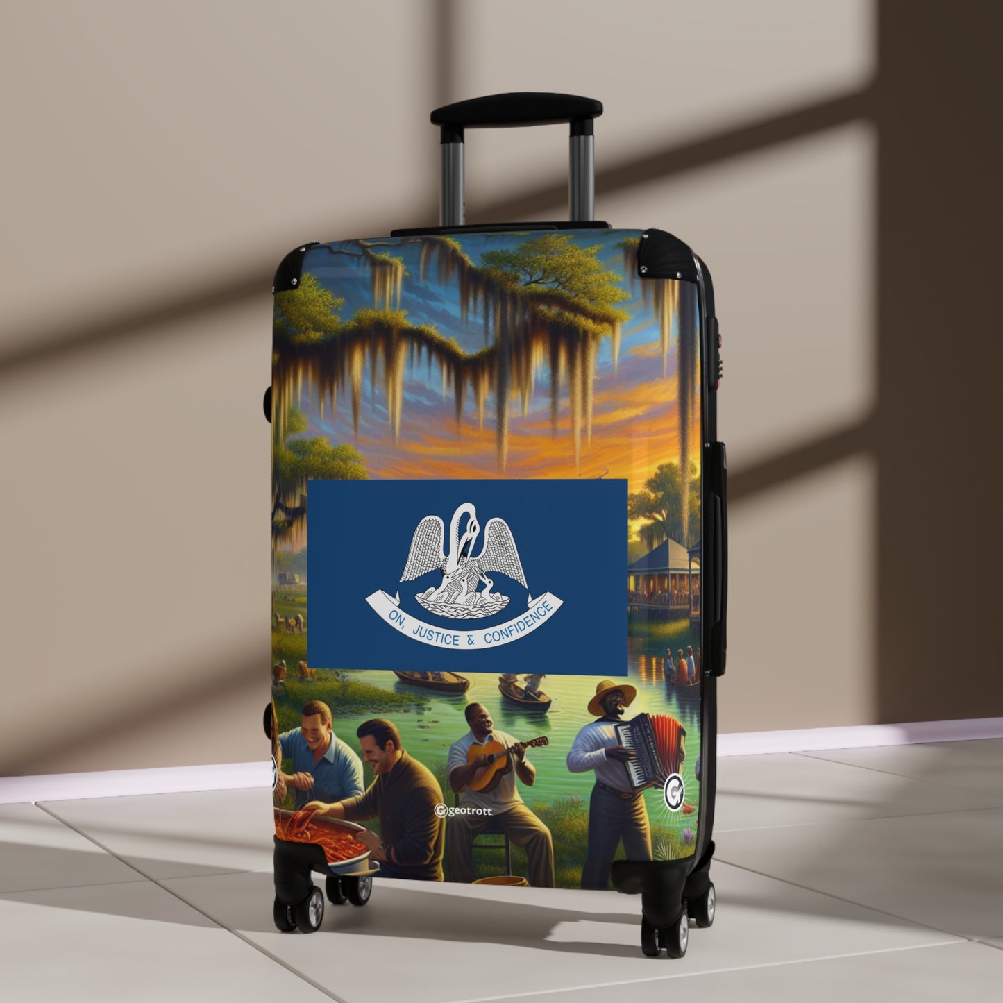 Louisiana Usa State Flags Luggage Bag Rolling Suitcase Spinner