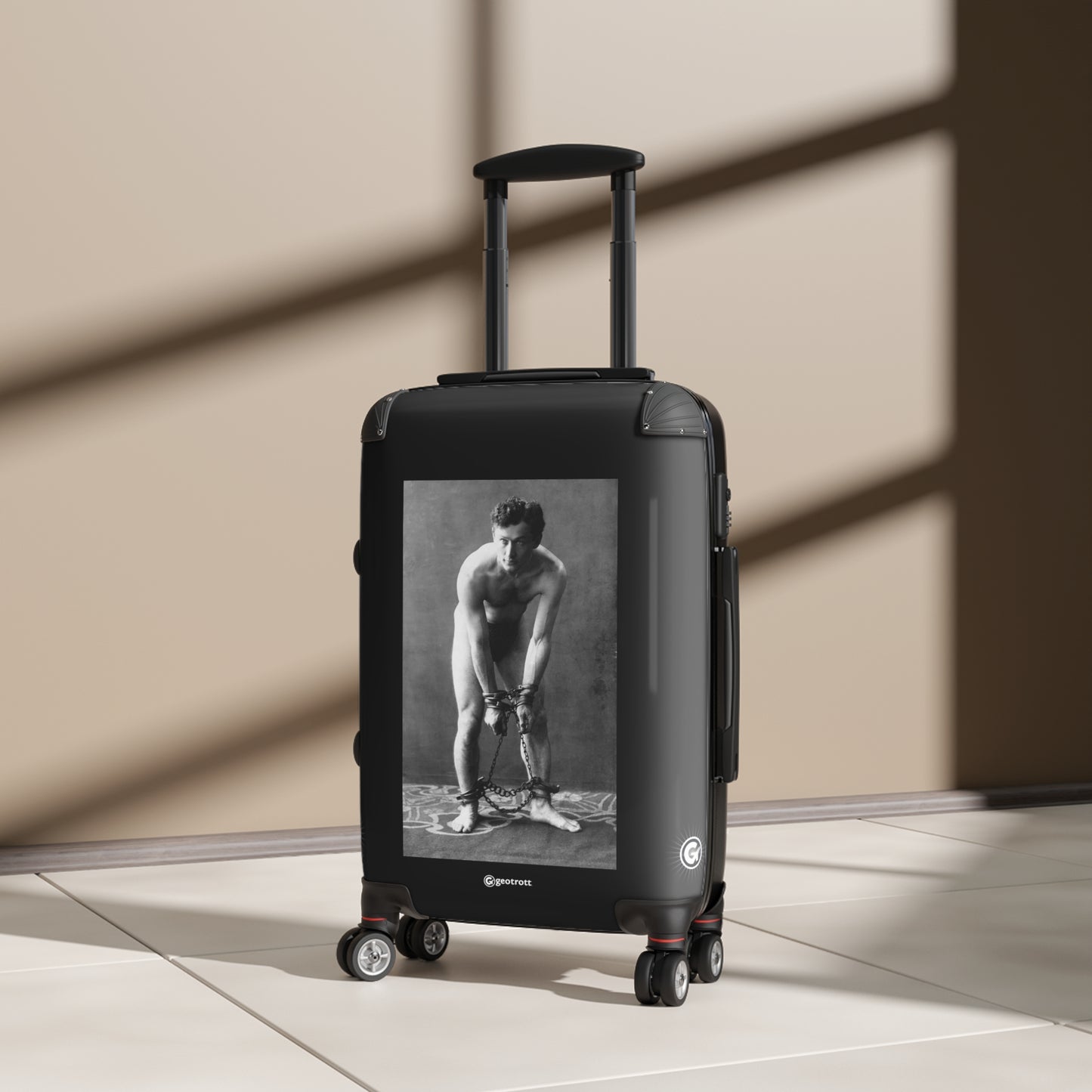 Harry Houdini In Chains 1906 Wily Escape Artist In Handcuff 20Th Century Photos Luggage Bag Rolling Suitcase Spinner