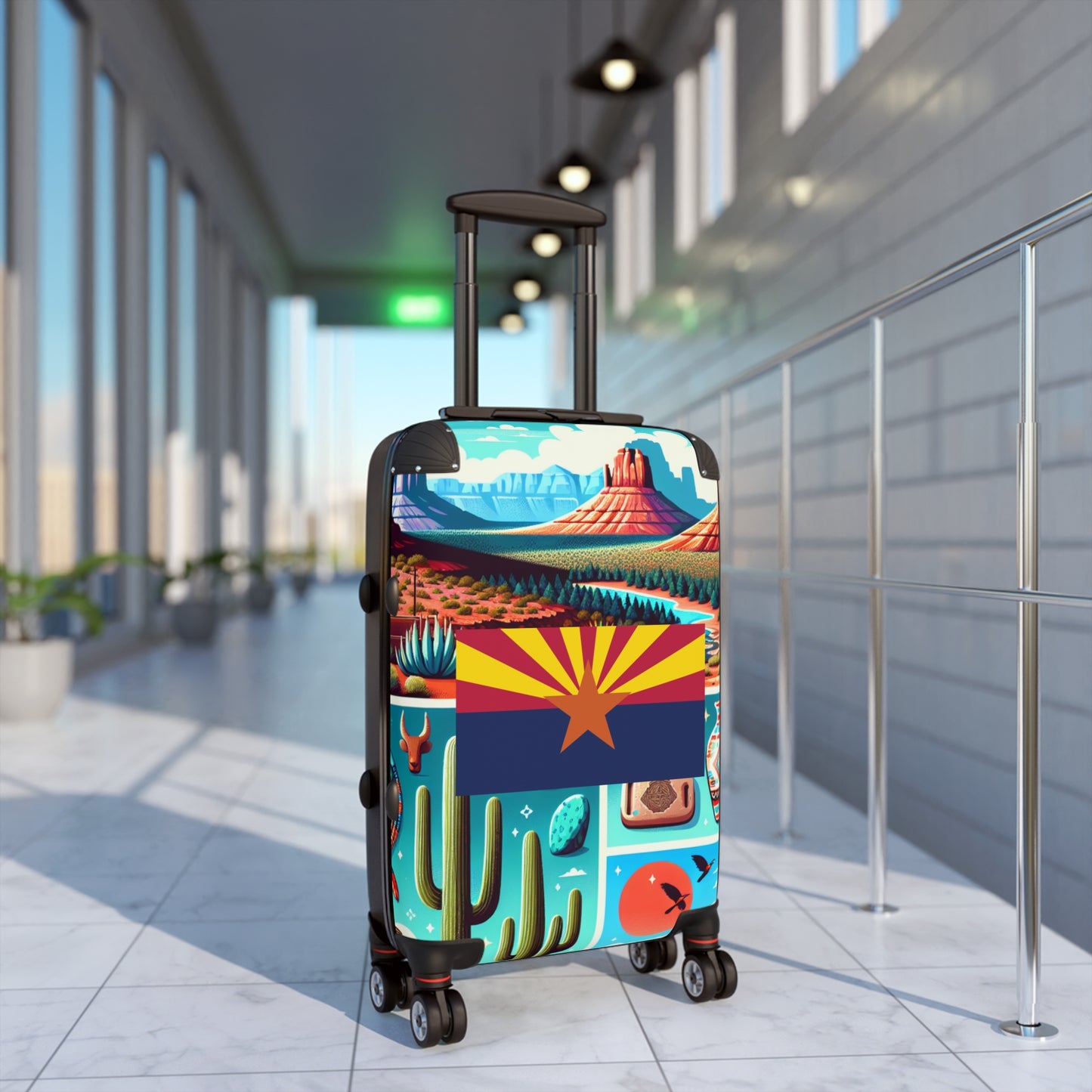 Arizona Usa State Flags Luggage Bag Rolling Suitcase Spinner