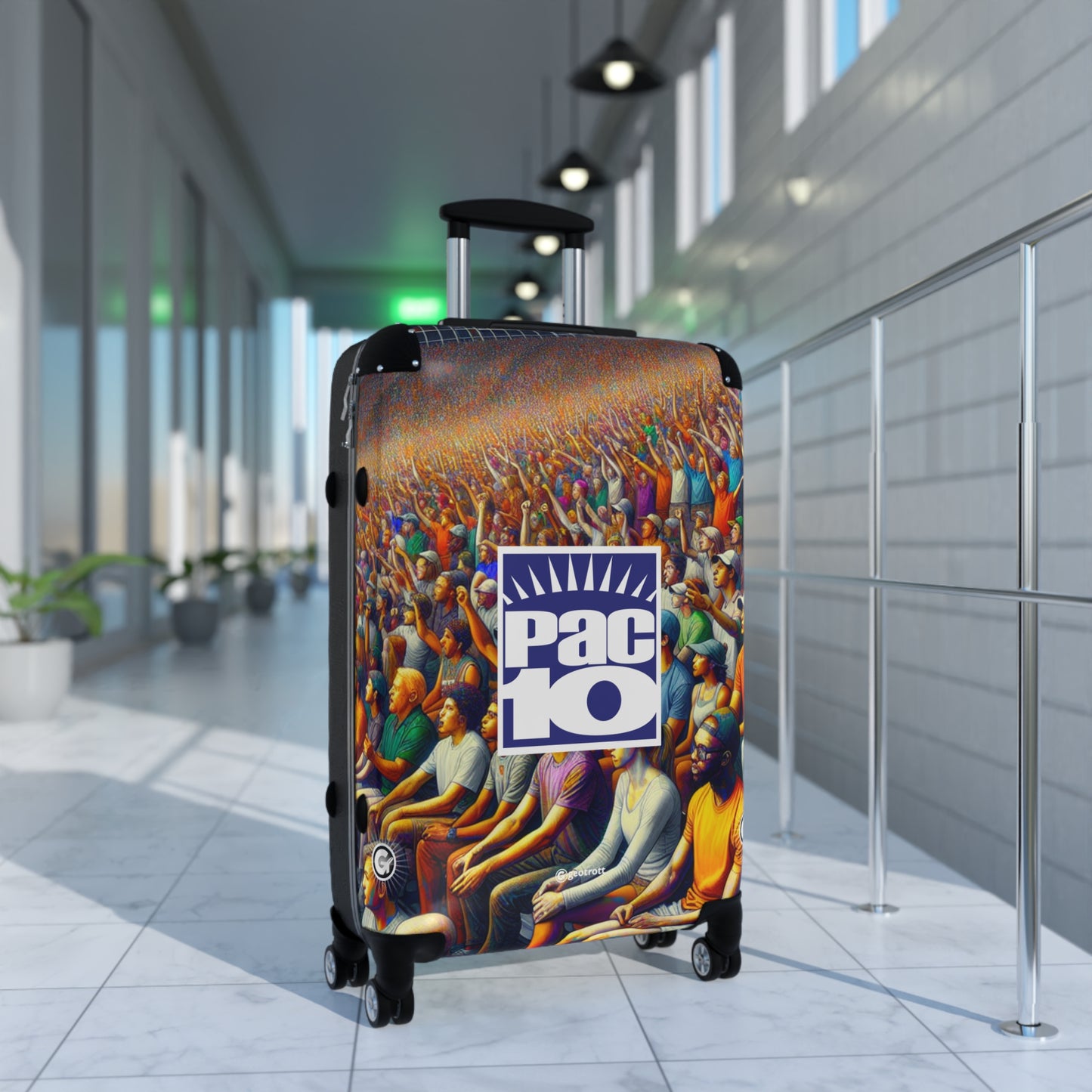 Pac 10 Collegiate Western Athletic Conference Luggage Bag Rolling Suitcase Spinner