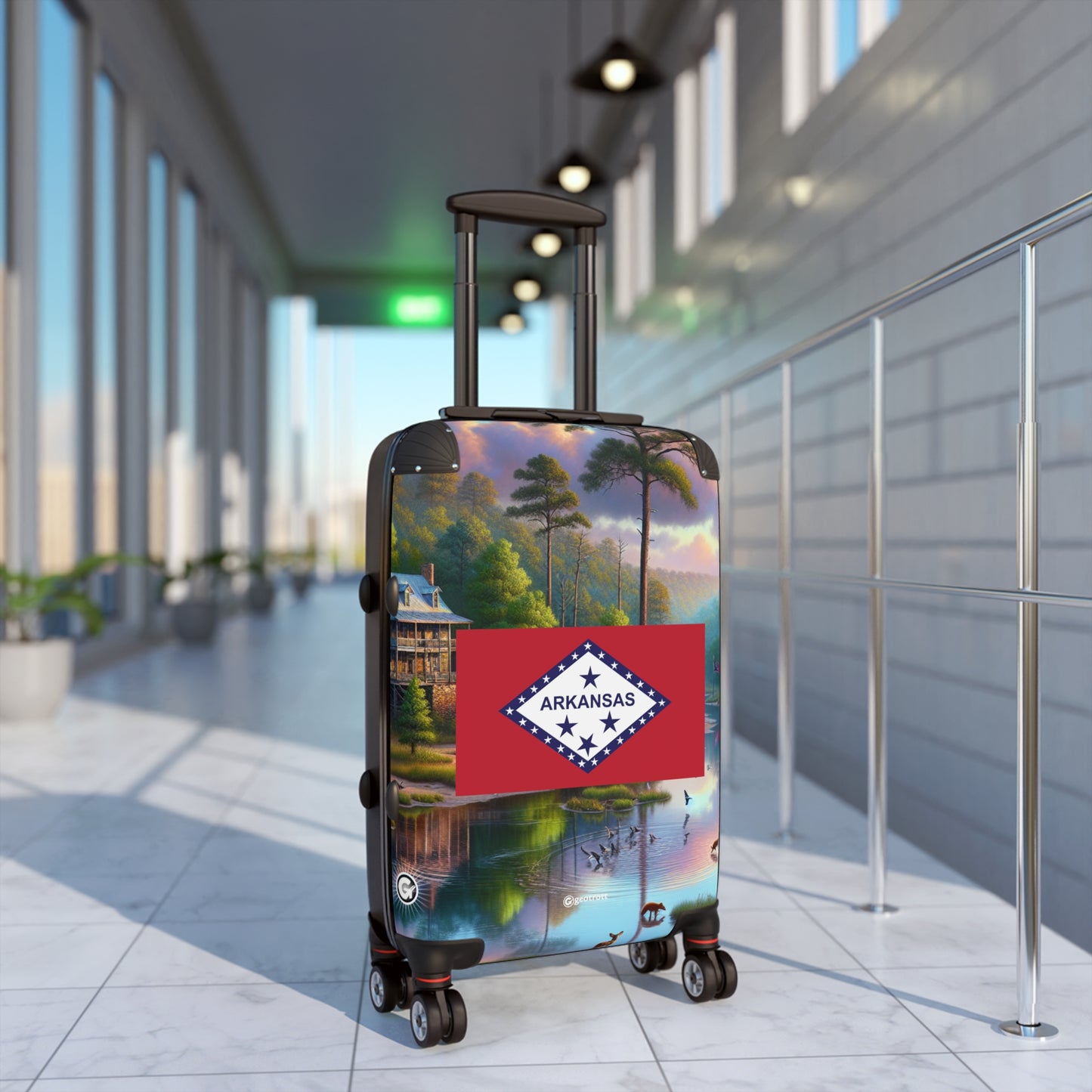 Arkansas Usa State Flags Luggage Bag Rolling Suitcase Spinner