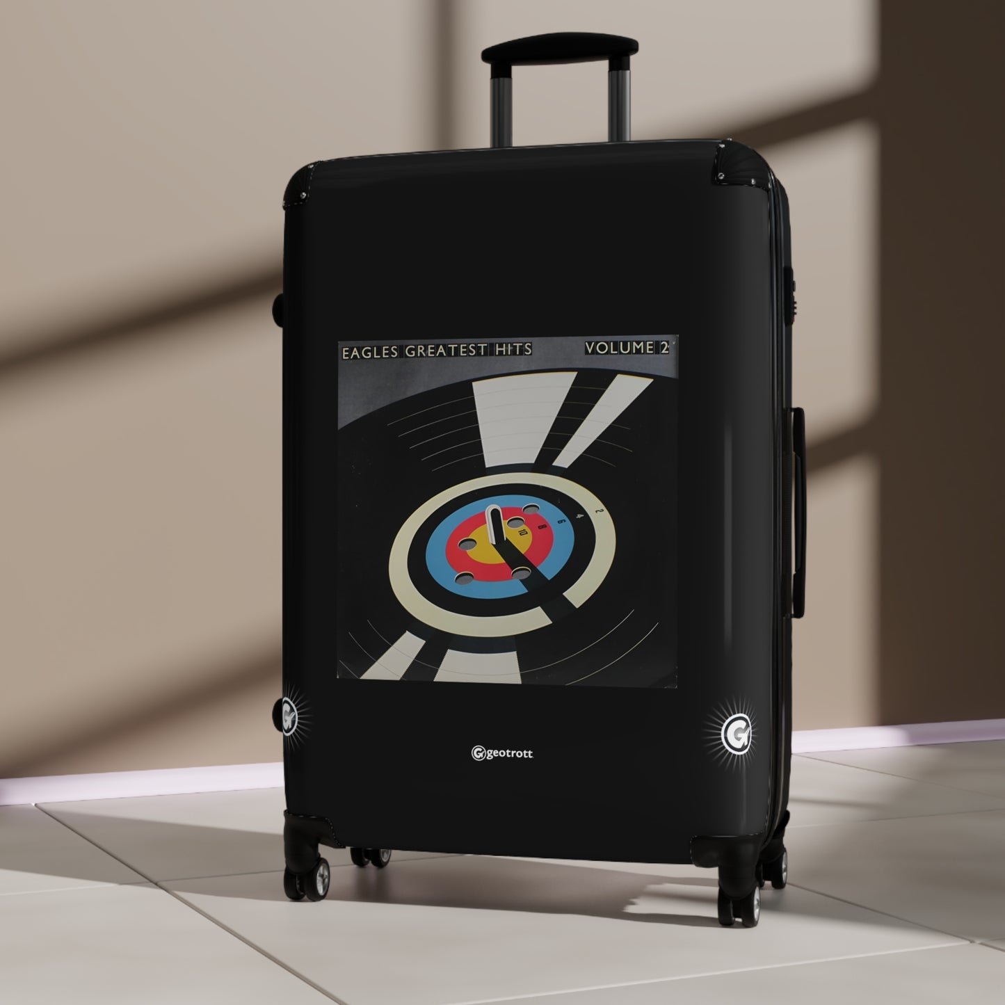 Eagles Greatest Hits Volume 2 Eighties Music Album Luggage Bag Rolling Suitcase Spinner