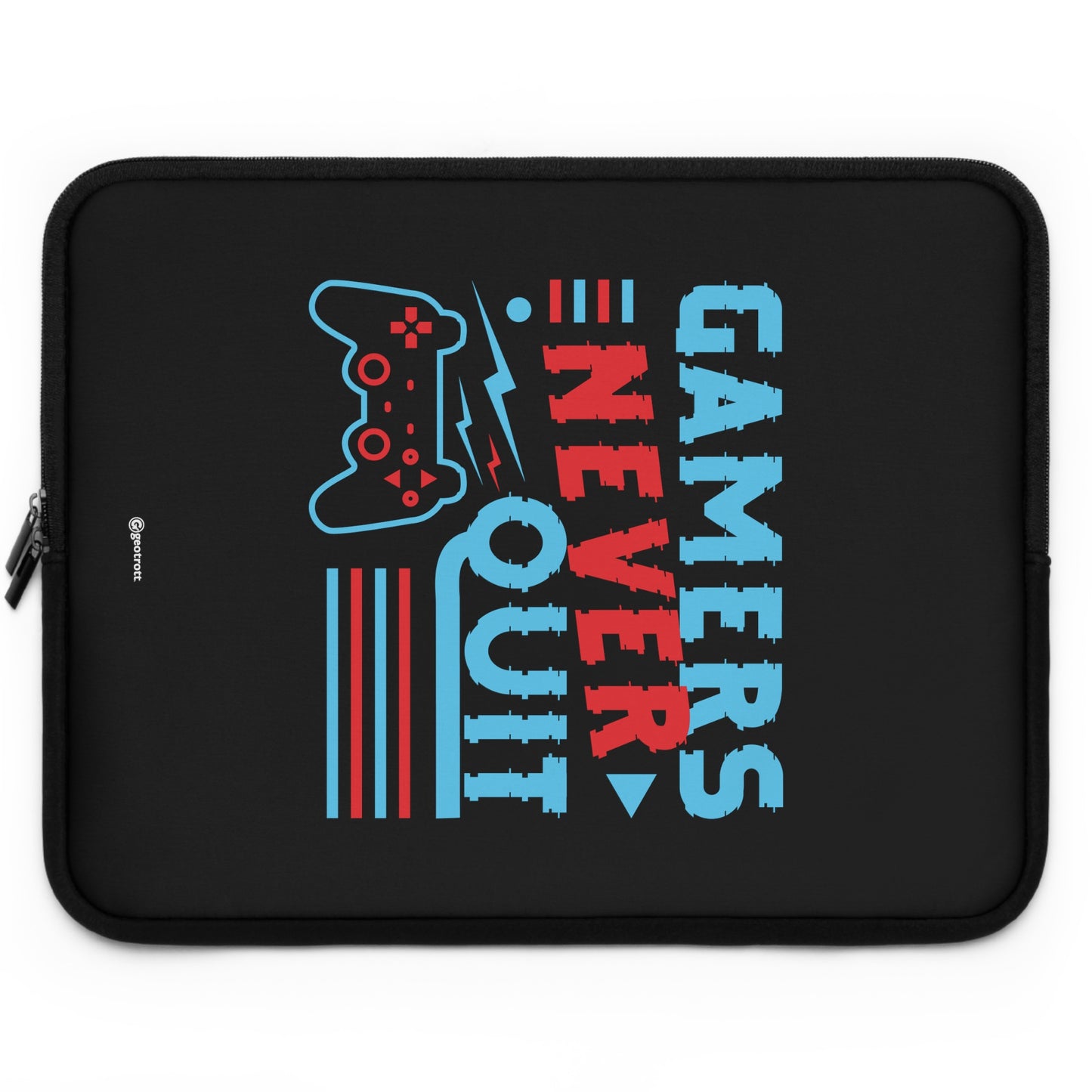 Gamers Never Quit Gamer Gaming Lightweight Smooth Neoprene Laptop Sleeve