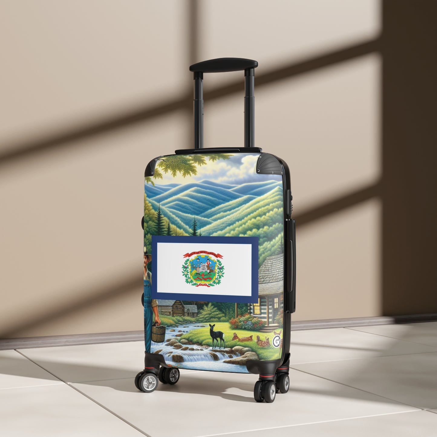 West Virginia USA STATE FLAGS Luggage Bag Rolling Suitcase Spinner