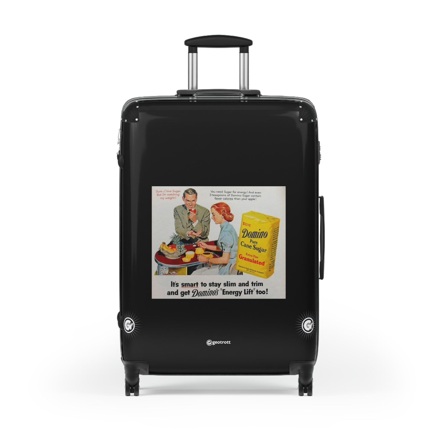 Domino Pure Cane Sugar 1950'S Vintage Posters Retro Ad Luggage Bag Rolling Suitcase Spinner