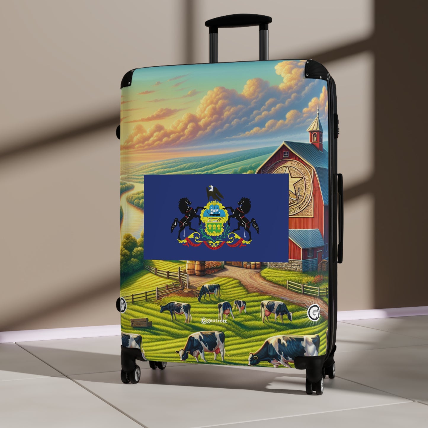 Pennsylvania Usa State Flags Luggage Bag Rolling Suitcase Spinner