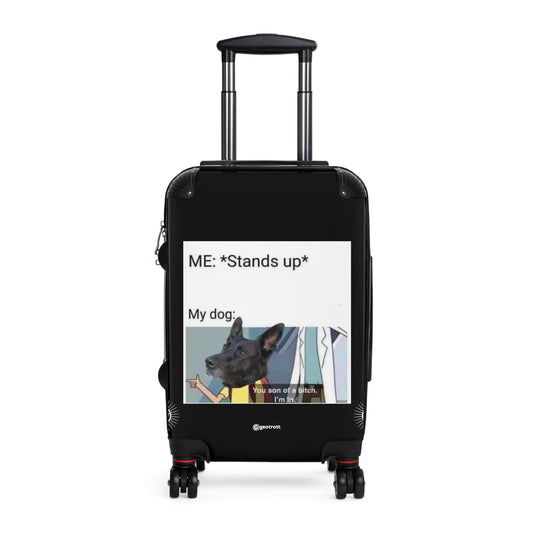 Dog Stand Up Joke Meme Funny Inspirational Luggage Bag Rolling Suitcase Spinner