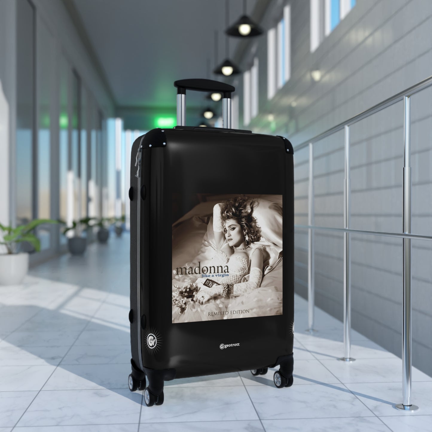 Madonna Like A Virgin Eighties Music Album Luggage Bag Rolling Suitcase Spinner