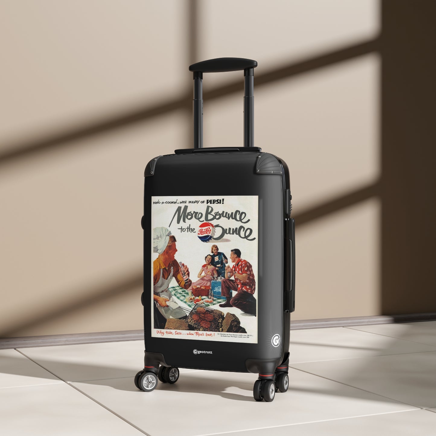 More Bounce To The Ounce Drink Pepsi Cola Vintage Posters Retro Ad Luggage Bag Rolling Suitcase Spinner