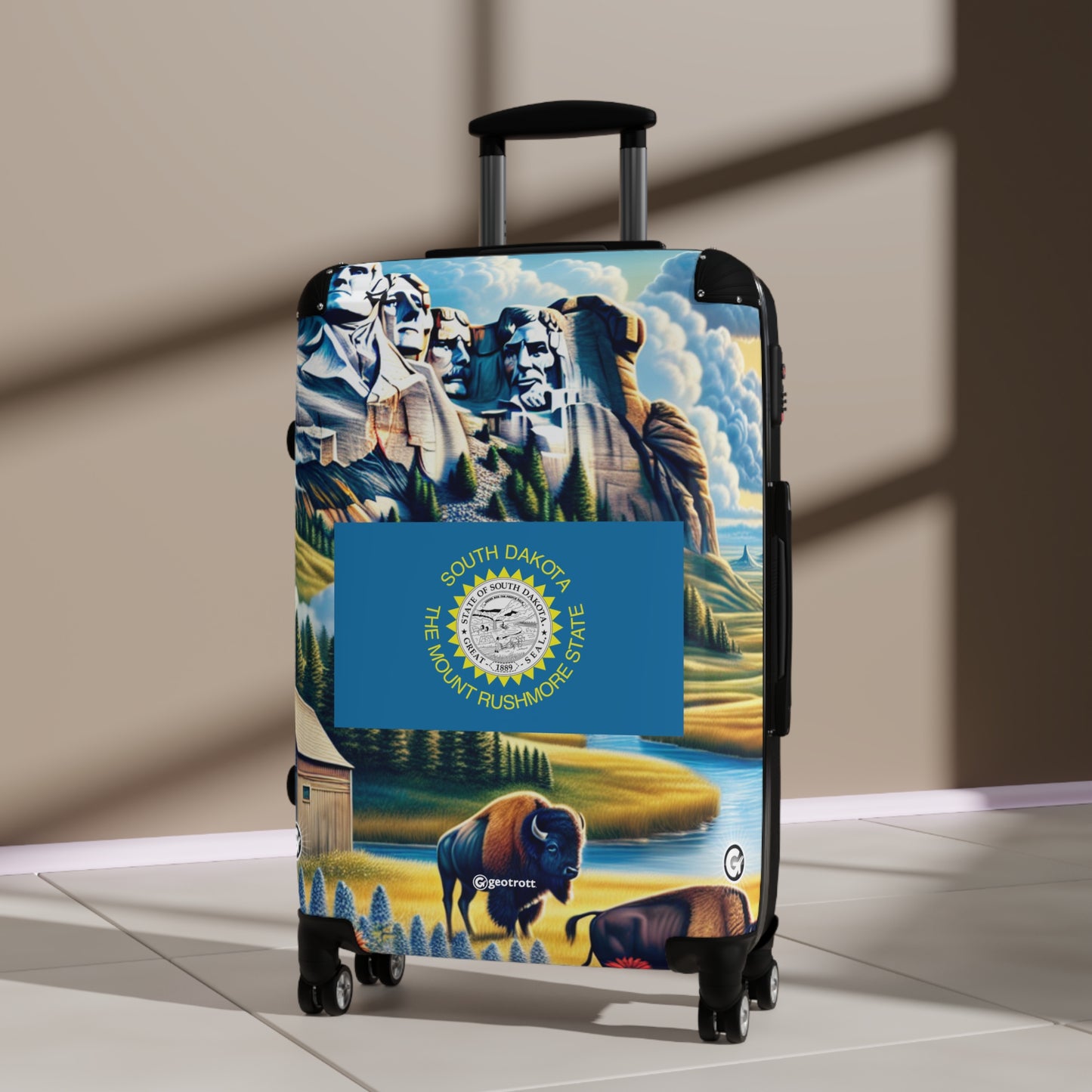 South Dakota Usa State Flags Luggage Bag Rolling Suitcase Spinner