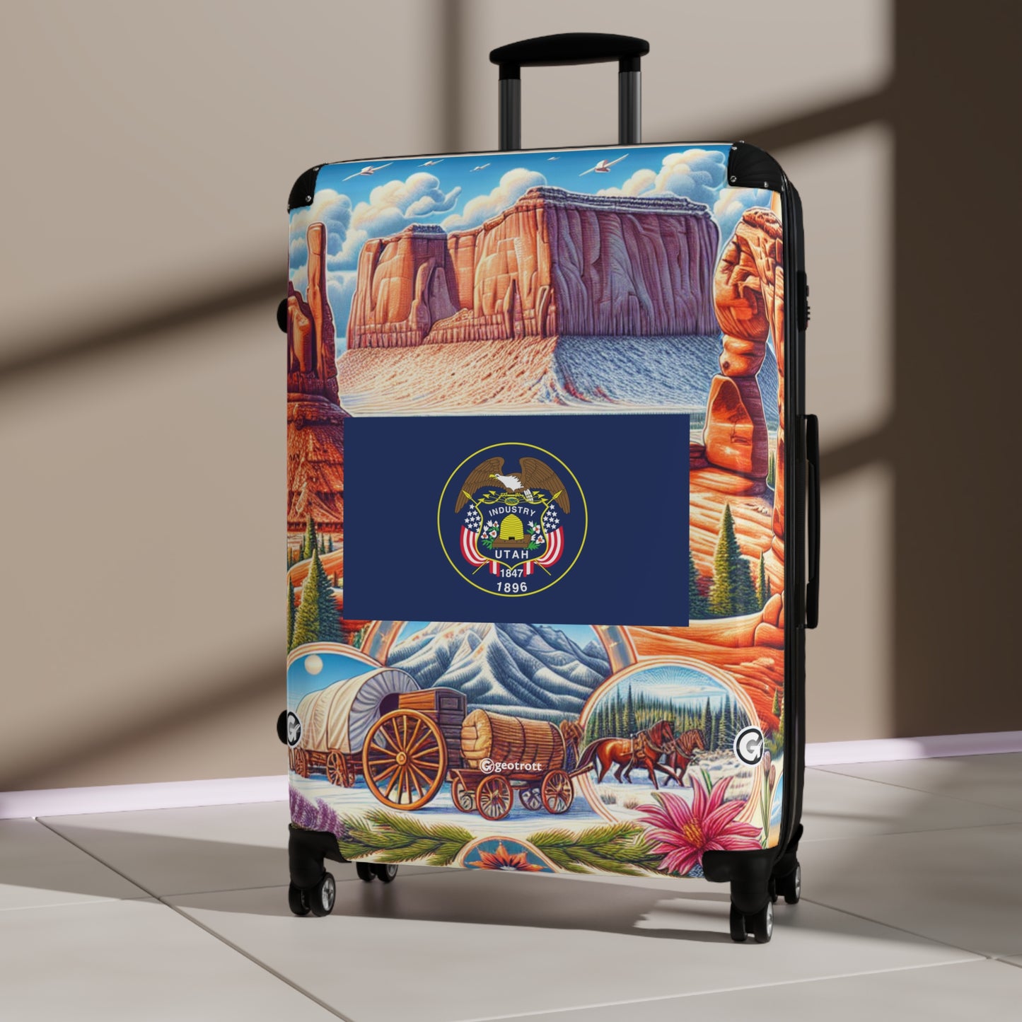 Utah USA STATE FLAGS Luggage Bag Rolling Suitcase Spinner