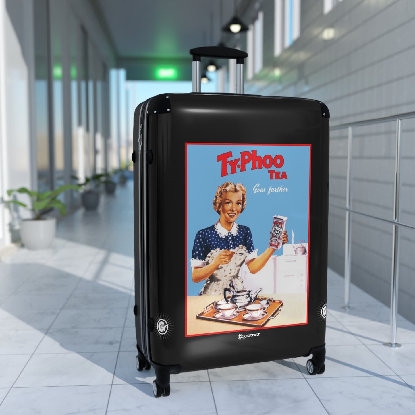 Ty-Phoo Tea Advertising Vintage Posters Retro Ad Luggage Bag Rolling Suitcase Spinner