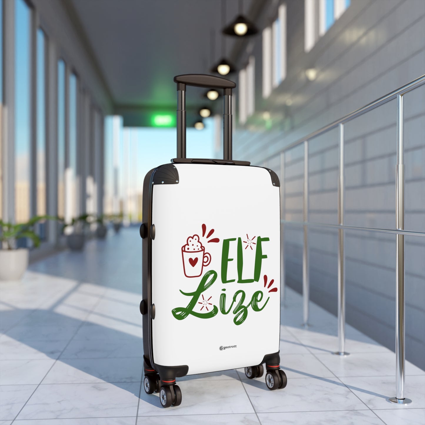 Christmas Season Elf Life Luggage Bag Rolling Suitcase Spinner