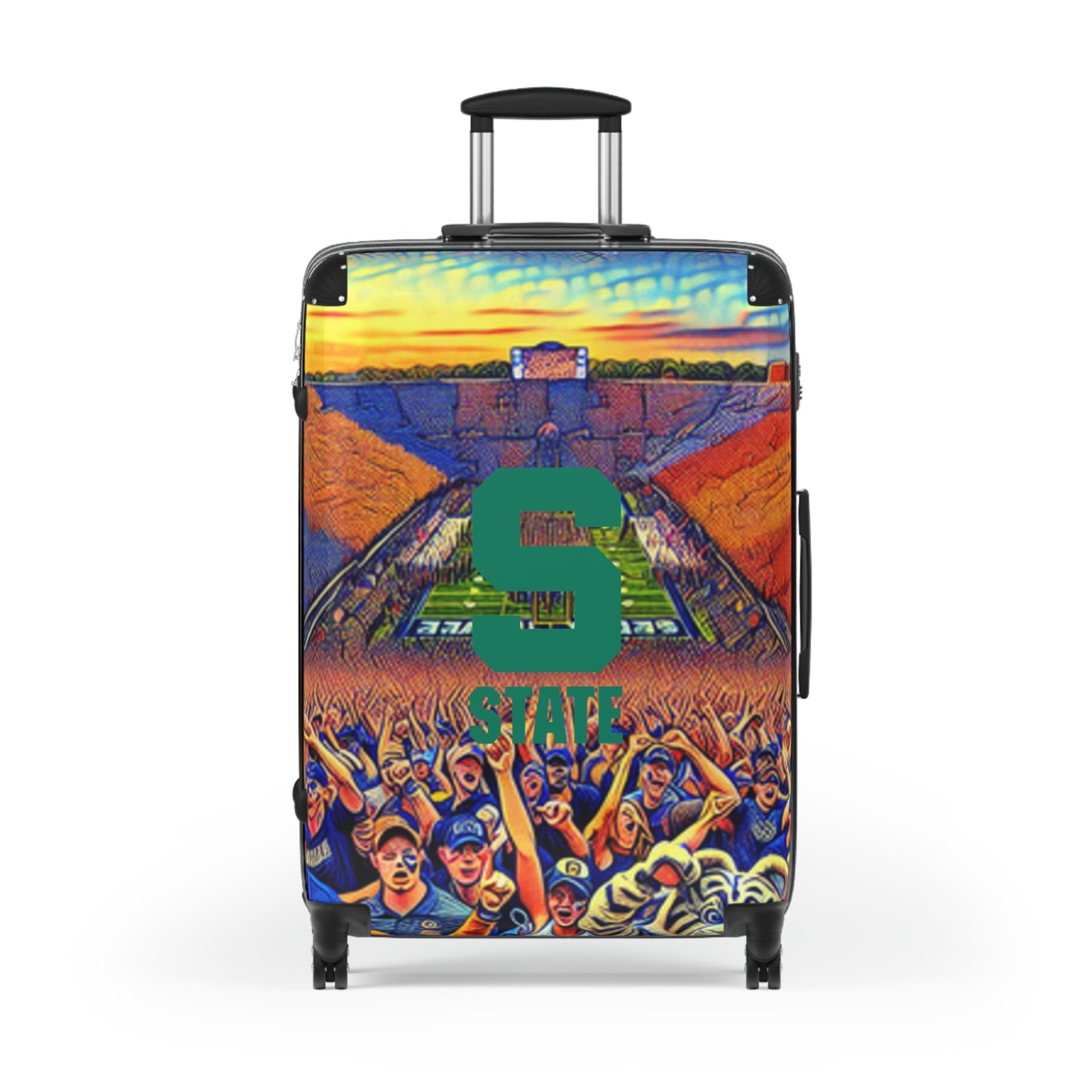 Michigan State University Spartans Football College Team Luggage Bag Rolling Suitcase Spinner