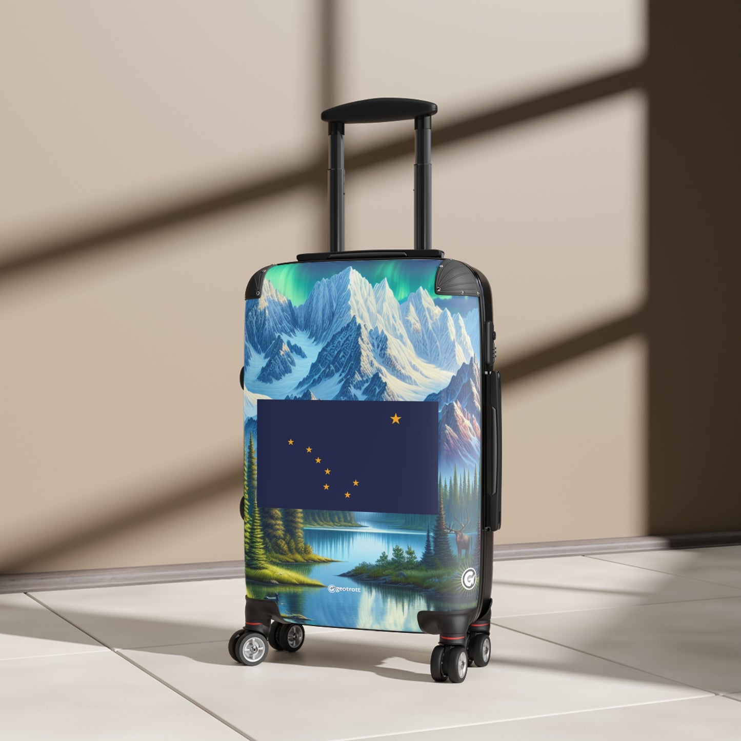 Alaska Usa State Flags Template Luggage Bag Rolling Suitcase Spinner