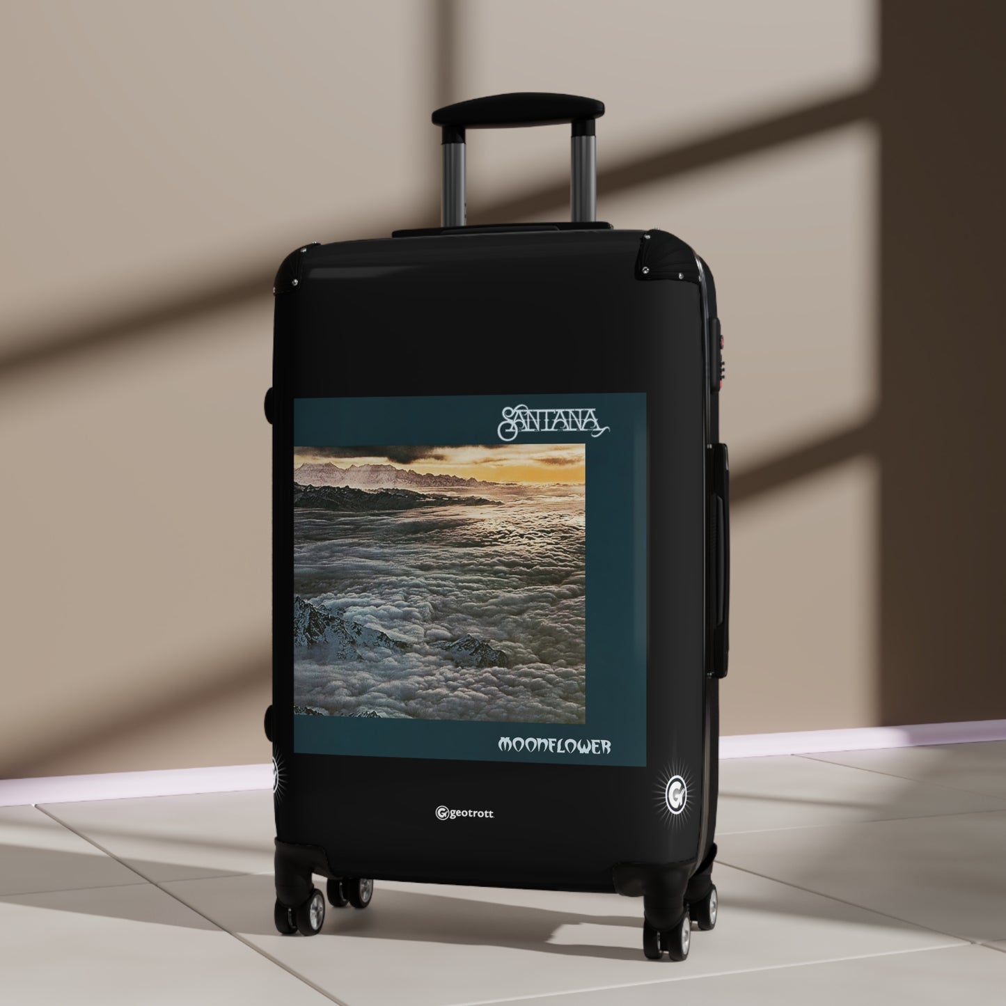 Carlos Santana "Moonflower" Music Album Luggage Bag Rolling Suitcase Spinner