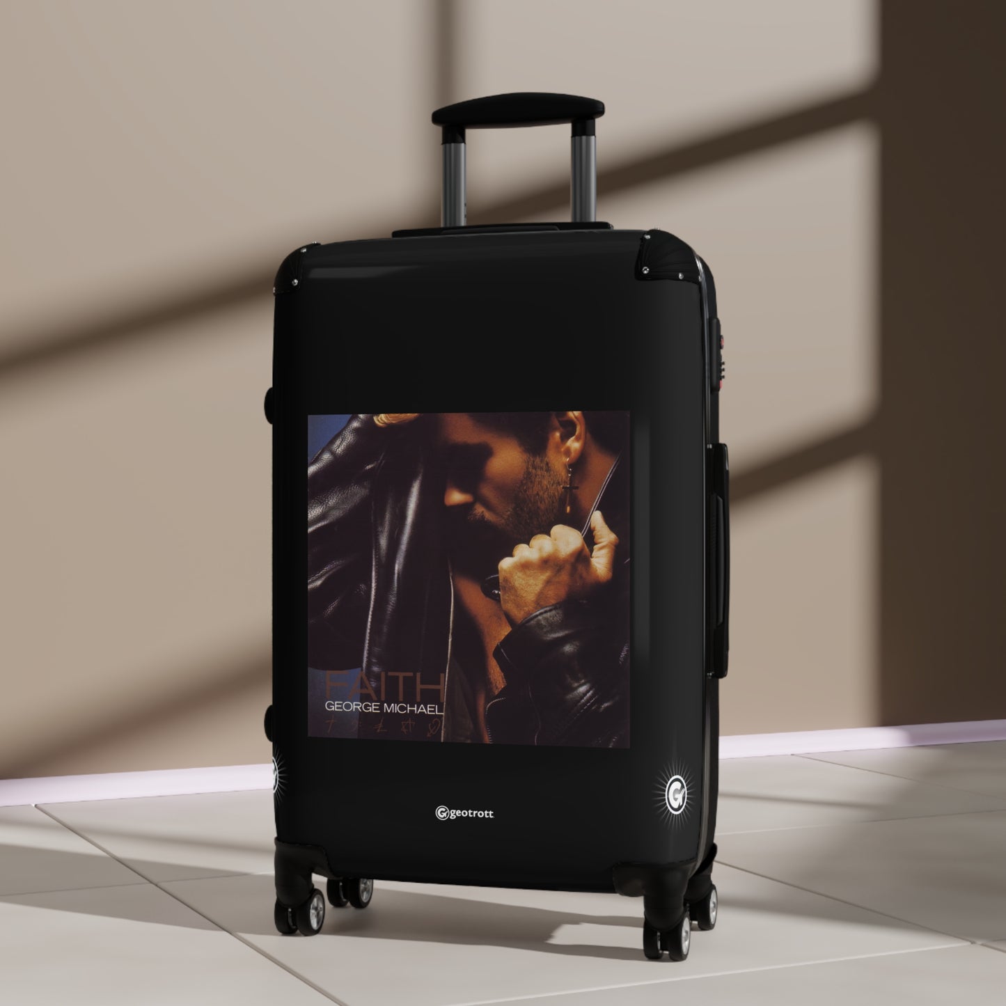 George Michael Faith Eighties Music Album Luggage Bag Rolling Suitcase Spinner