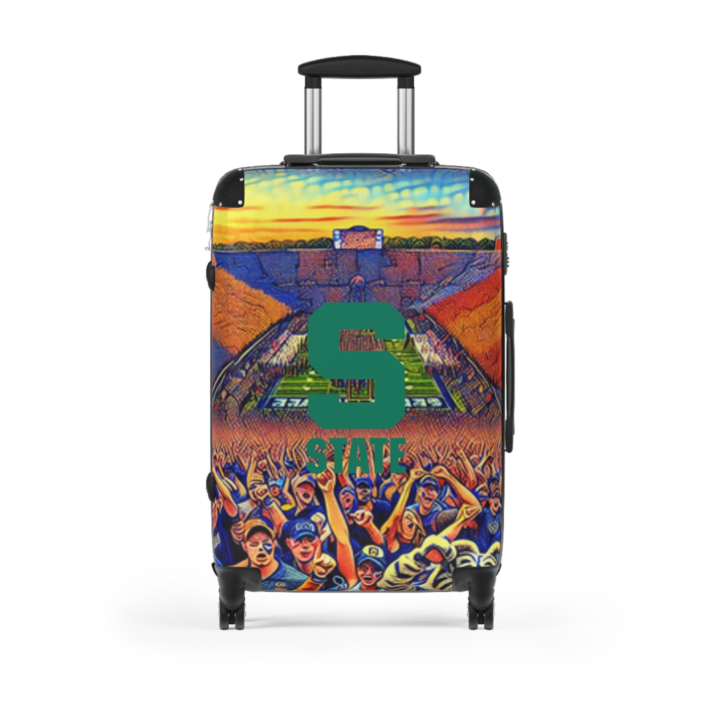 Michigan State University Spartans Football College Team Luggage Bag Rolling Suitcase Spinner